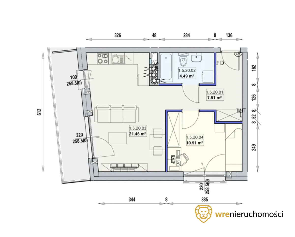 Mieszkanie 44,77 m², piętro 5, oferta nr , 645239, Wrocław, Przedmieście Oławskie, Gwarna-idx