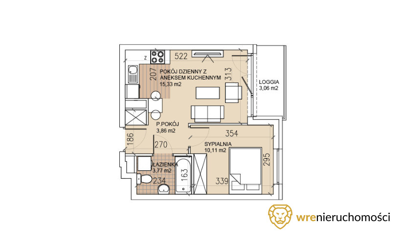 Mieszkanie 33,07 m², piętro 3, oferta nr , 470534, Wrocław, Sołtysowice, Lothara Herbsta-idx