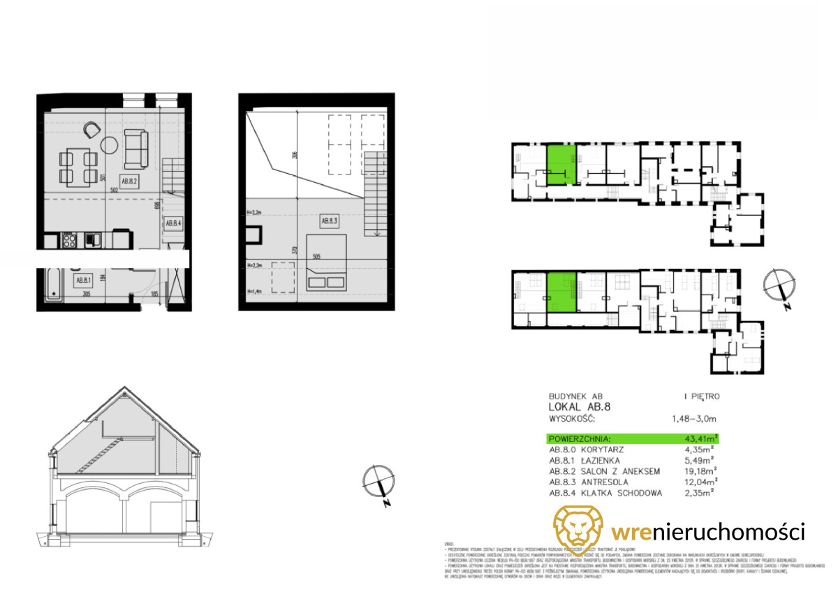 Mieszkanie 44,24 m², piętro 1, oferta nr , 815388, Wrocław, Wojszyce, Pawia-idx