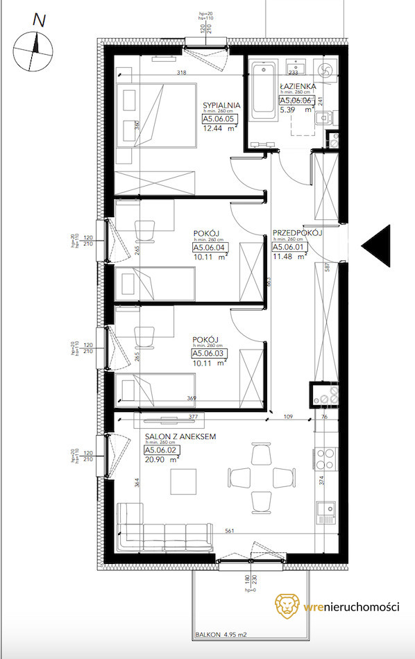 Mieszkanie 70,43 m², piętro 1, oferta nr , 313169, Wrocław, Lipa Piotrowska, Lawendowa-idx