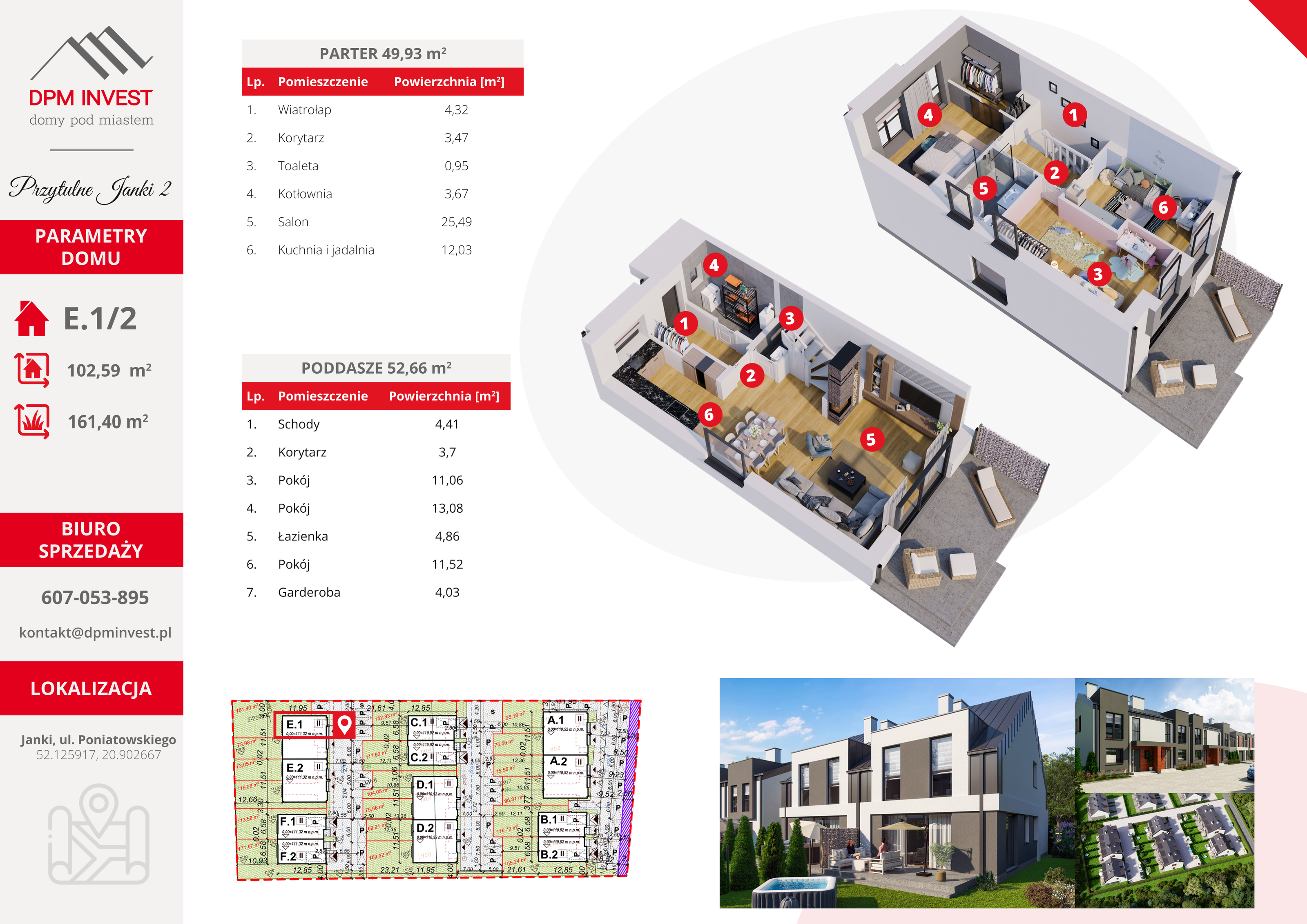 Dom 102,59 m², oferta nr E.1/2, Osiedle Przytulne Janki II, Janki, ul. Poniatowskiego 35-idx