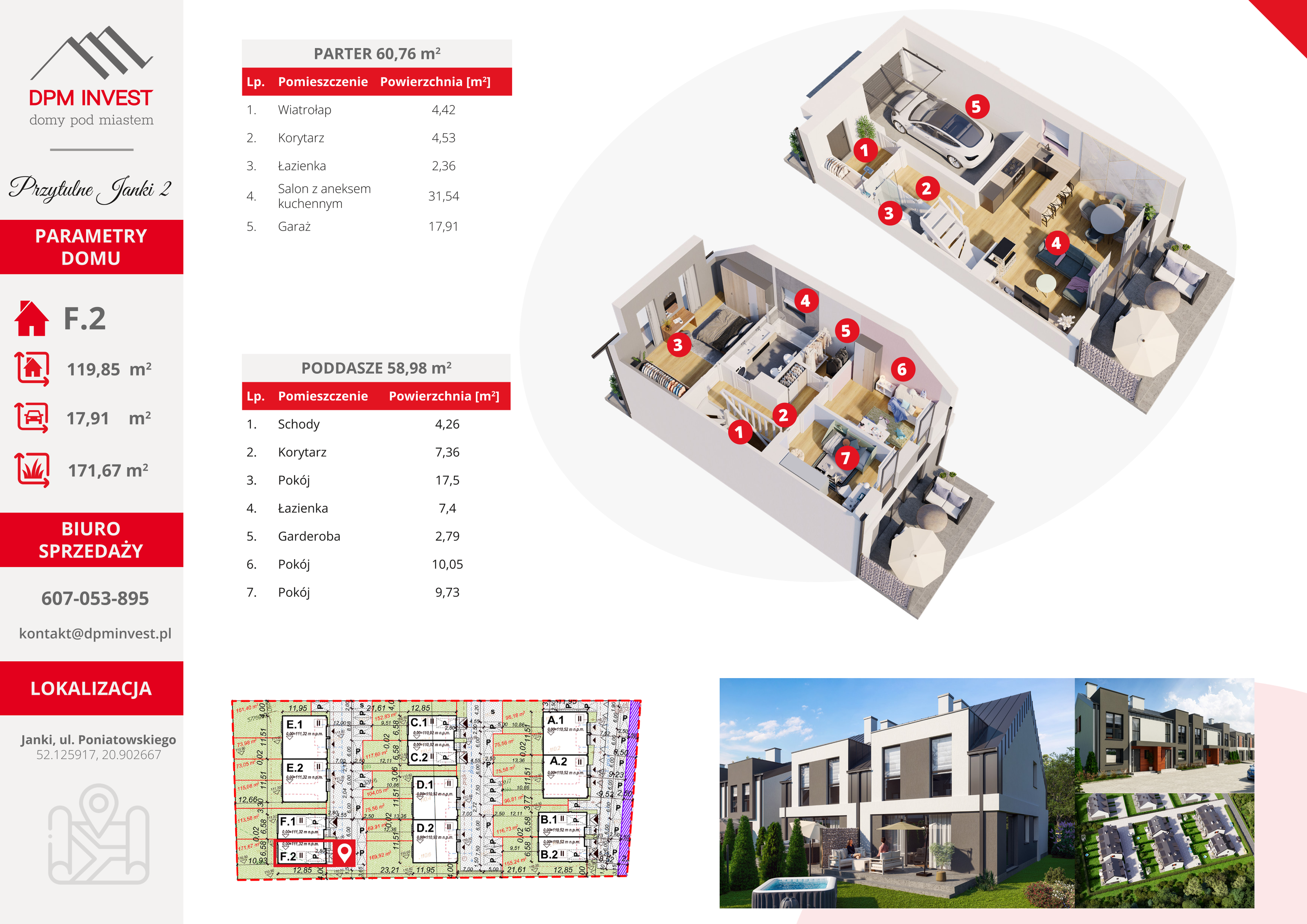 Dom 119,85 m², oferta nr F.2, Osiedle Przytulne Janki II, Janki, ul. Poniatowskiego 35-idx