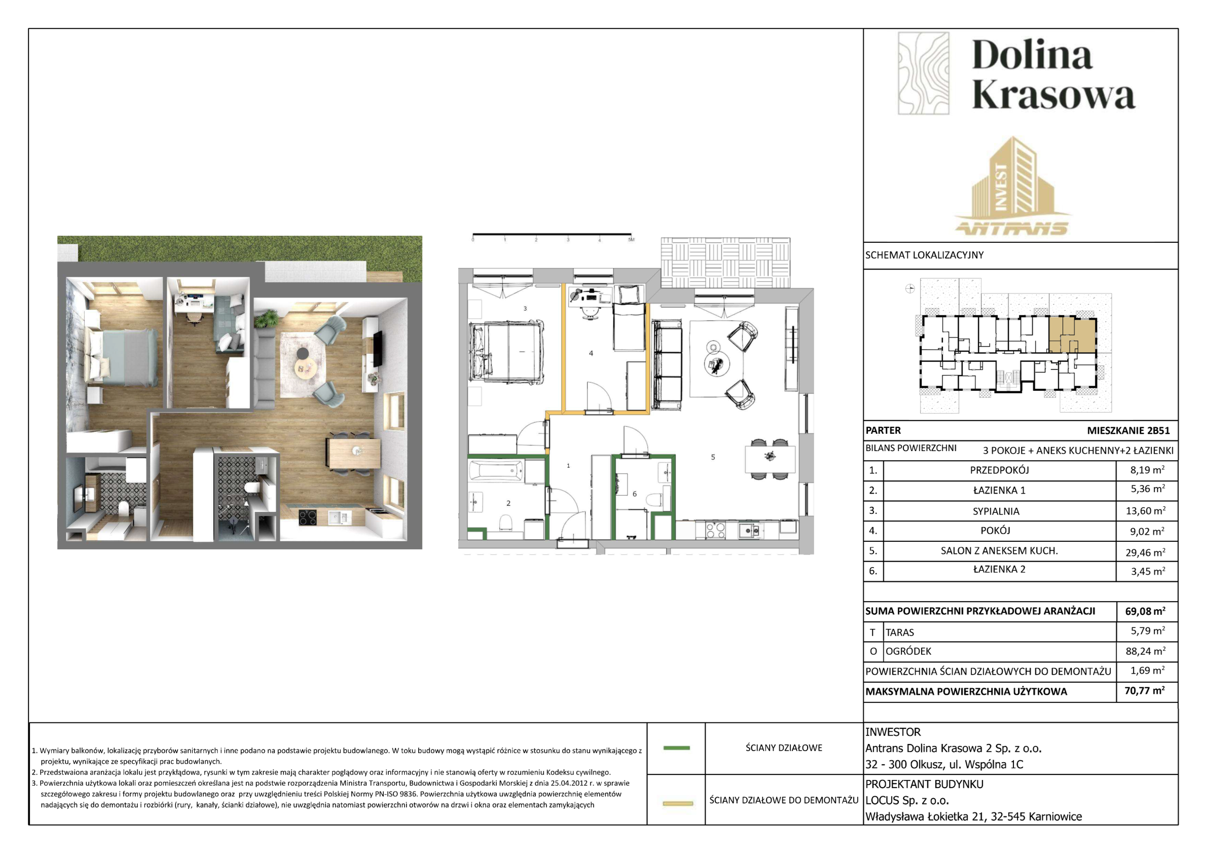 Mieszkanie 69,08 m², parter, oferta nr 2B51, Dolina Krasowa, Krzeszowice, ul. Kościuszki-idx