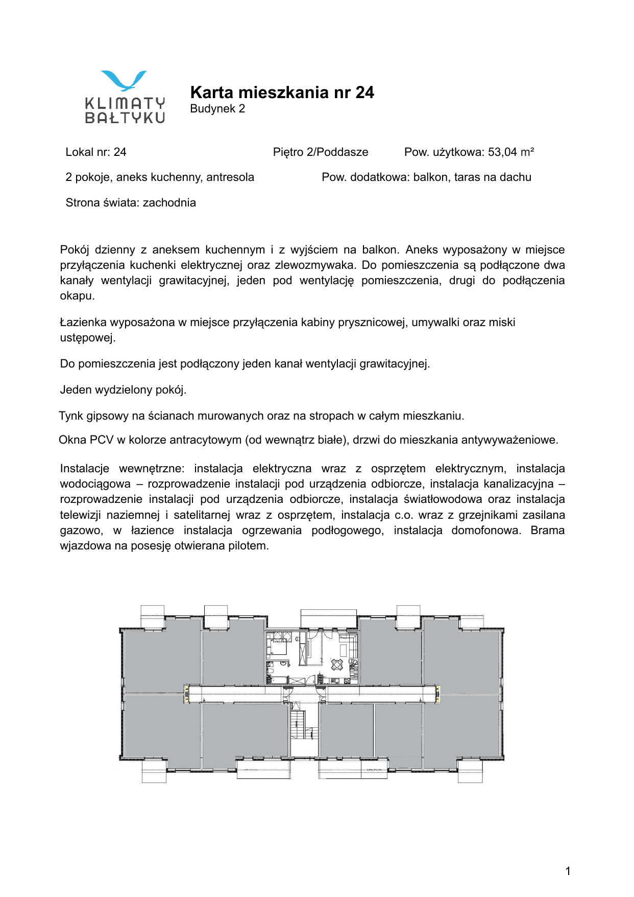 Apartament 52,04 m², piętro 2, oferta nr 24, Klimaty Bałtyku, Dziwnów, ul. Daglezji 93-94-idx