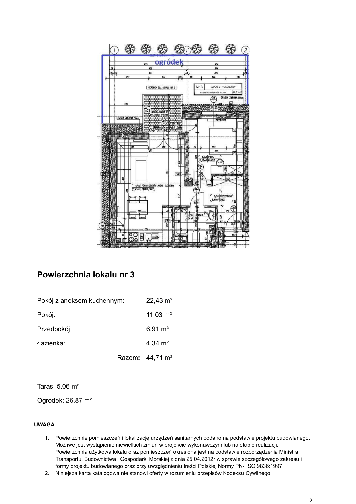 Apartament 44,71 m², parter, oferta nr 3, Klimaty Bałtyku, Dziwnów, ul. Daglezji 93-94-idx