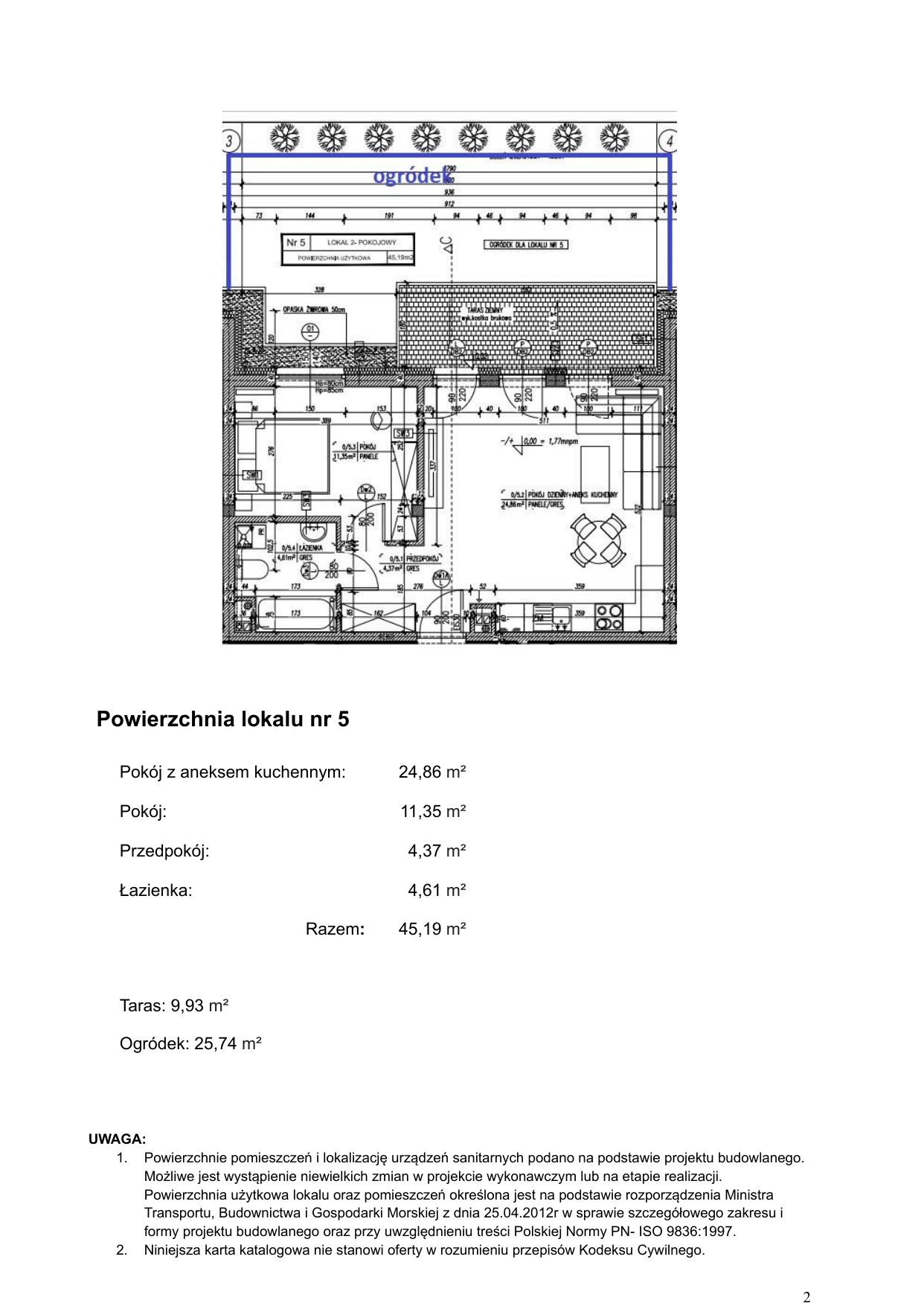 Apartament 45,19 m², parter, oferta nr 5, Klimaty Bałtyku, Dziwnów, ul. Daglezji 93-94-idx