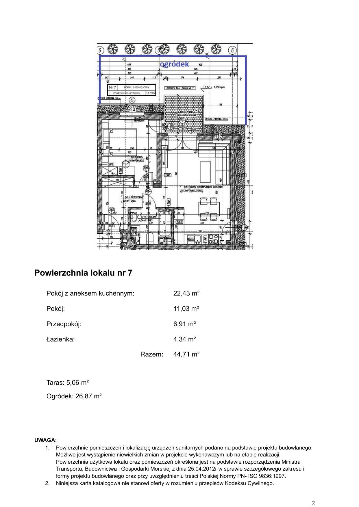 Apartament 44,71 m², parter, oferta nr 7, Klimaty Bałtyku, Dziwnów, ul. Daglezji 93-94-idx