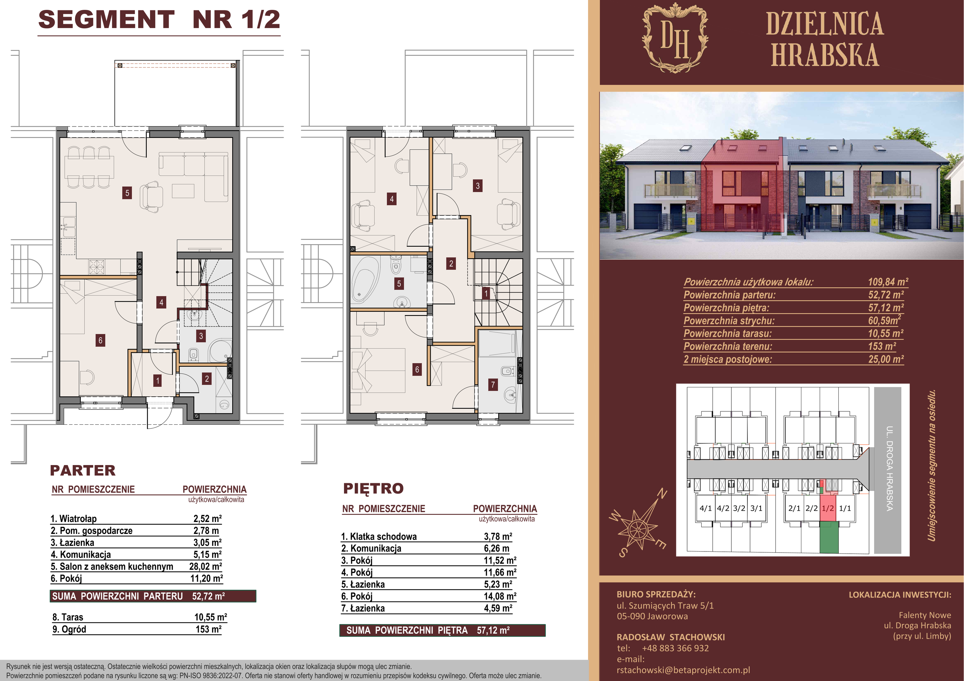 Dom 109,84 m², oferta nr 1_2, Dzielnica Hrabska, Falenty Nowe, ul. Droga Hrabska 5b-idx