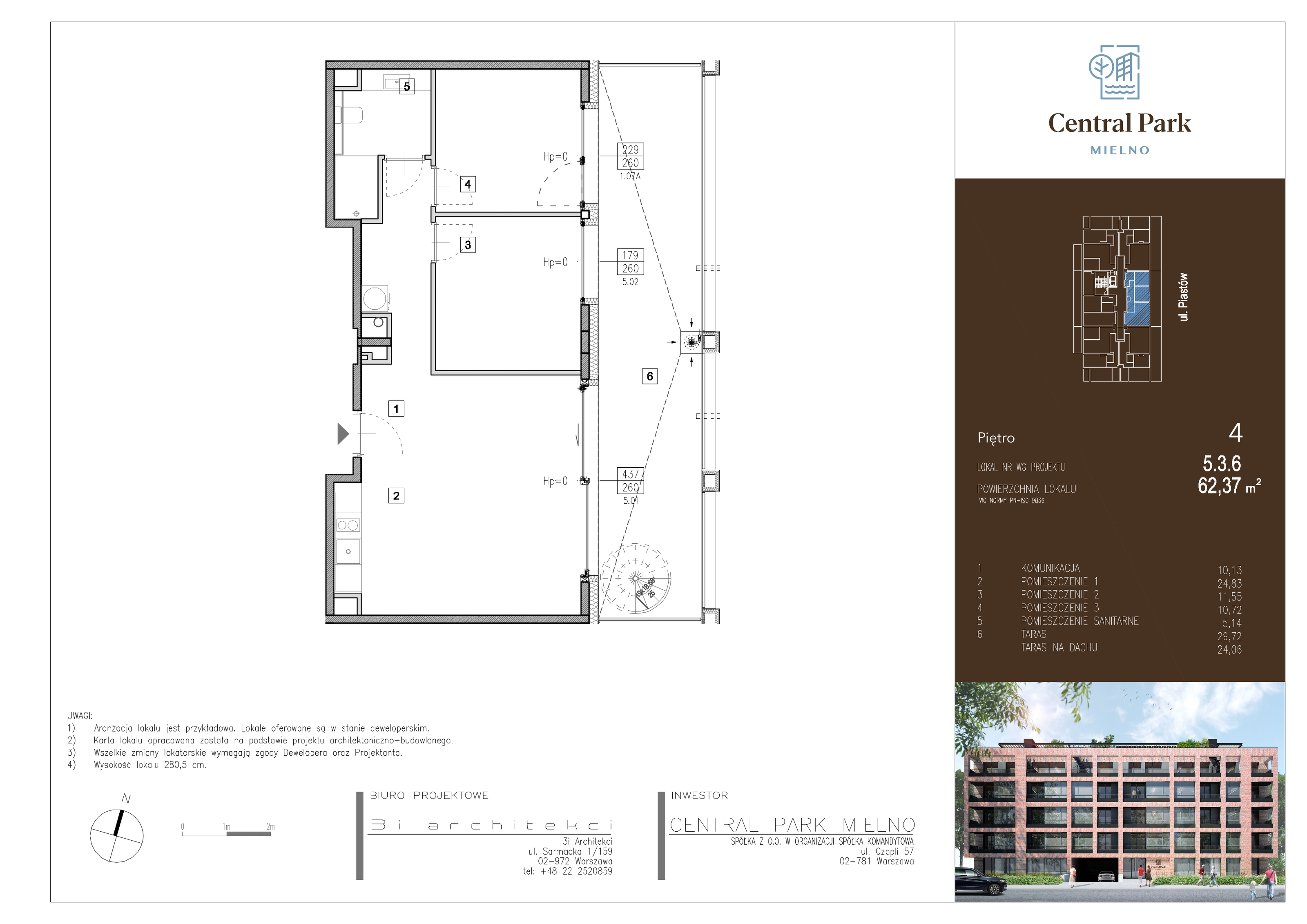 Apartament 62,37 m², piętro 4, oferta nr 5.3.6., Central Park Mielno, Mielno, ul. Piastów 3-idx