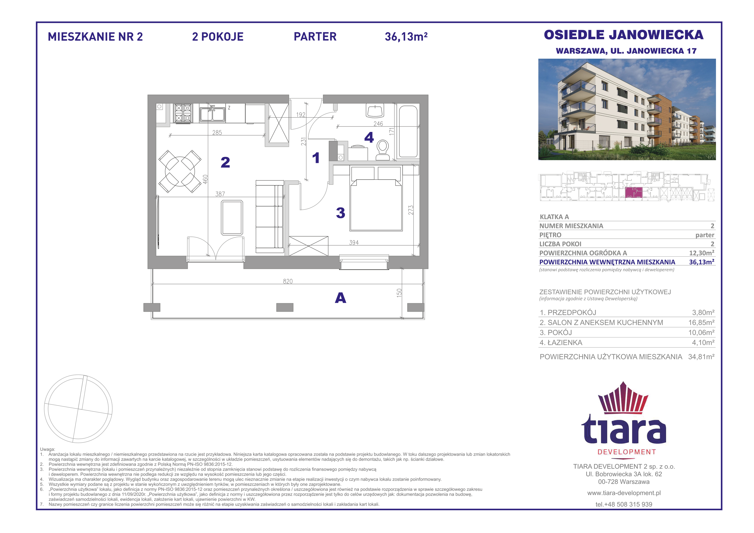 Mieszkanie 36,13 m², parter, oferta nr 2, Osiedle Janowiecka, Warszawa, Targówek, Elsnerów, ul. Janowiecka 17-idx