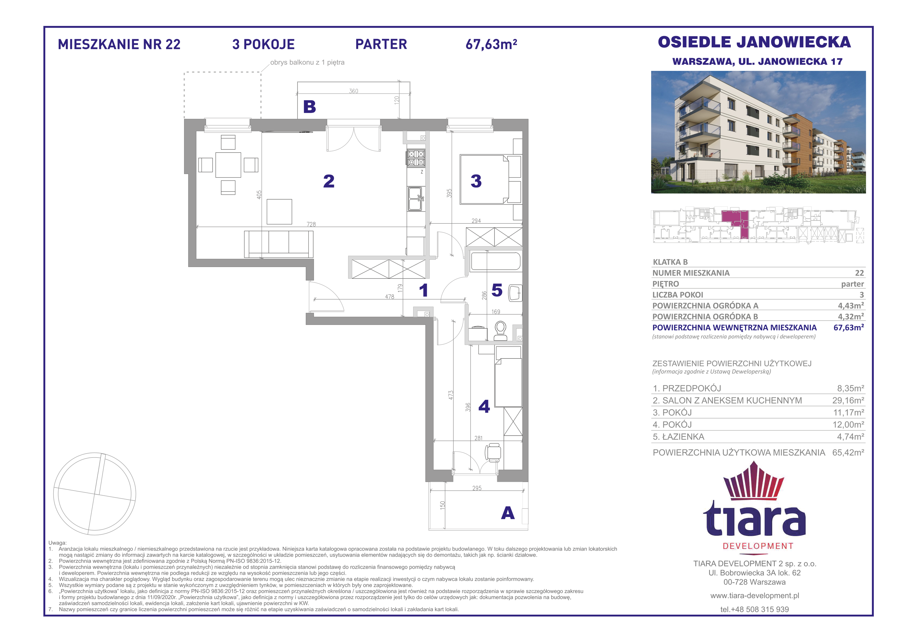 Mieszkanie 67,63 m², parter, oferta nr 22, Osiedle Janowiecka, Warszawa, Targówek, Elsnerów, ul. Janowiecka 17-idx