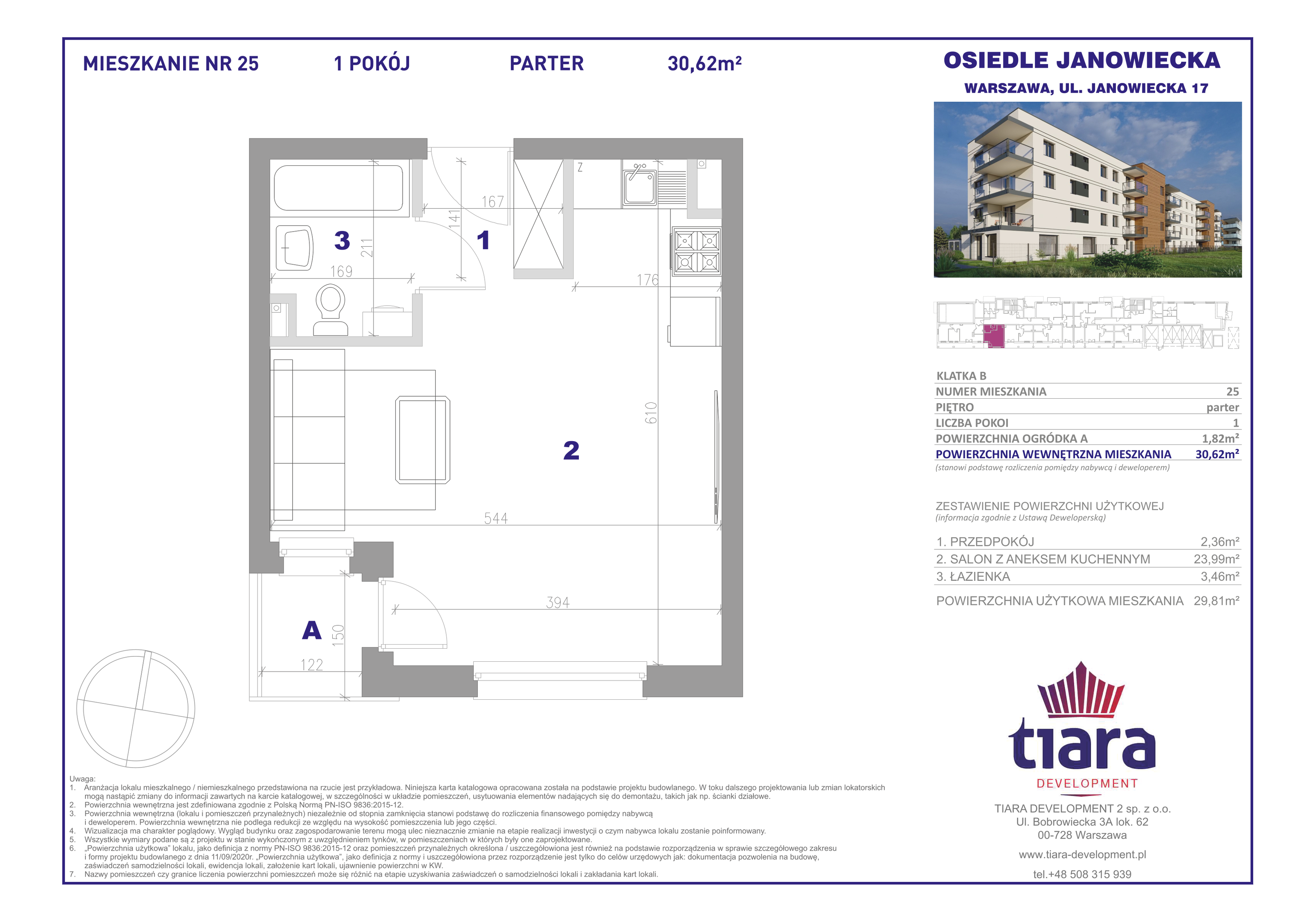 Mieszkanie 30,62 m², parter, oferta nr 25, Osiedle Janowiecka, Warszawa, Targówek, Elsnerów, ul. Janowiecka 17-idx