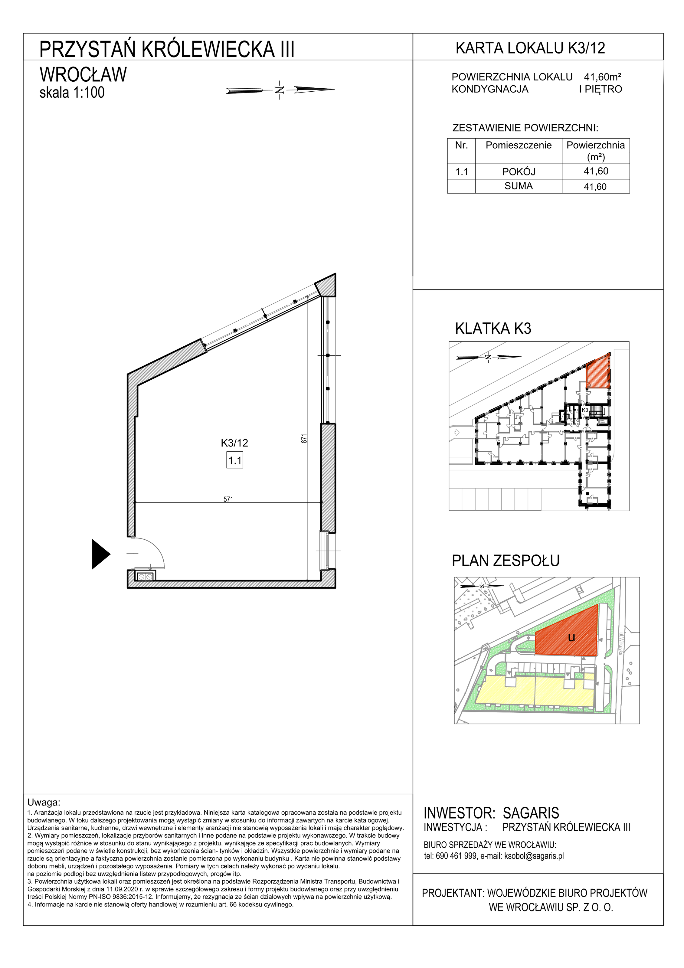 Lokal użytkowy 41,60 m², oferta nr K3/12, Przystań Królewiecka III - lokale usługowe, Wrocław, Maślice, Fabryczna, ul. Królewiecka-idx