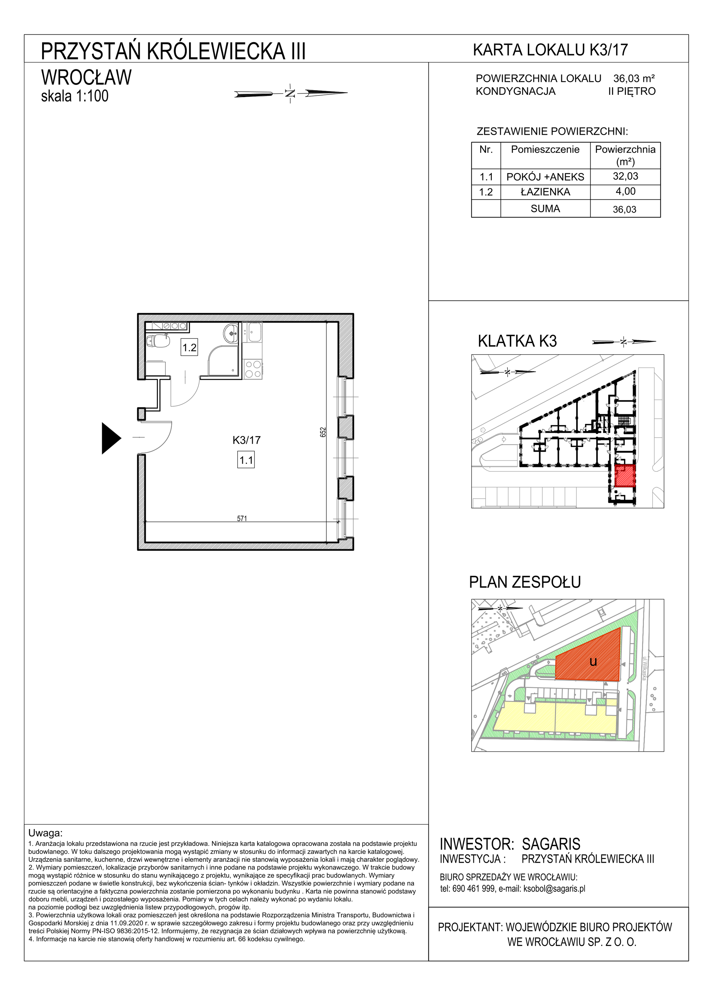 Lokal użytkowy 36,03 m², oferta nr K3/17, Przystań Królewiecka III - lokale usługowe, Wrocław, Maślice, Fabryczna, ul. Królewiecka-idx