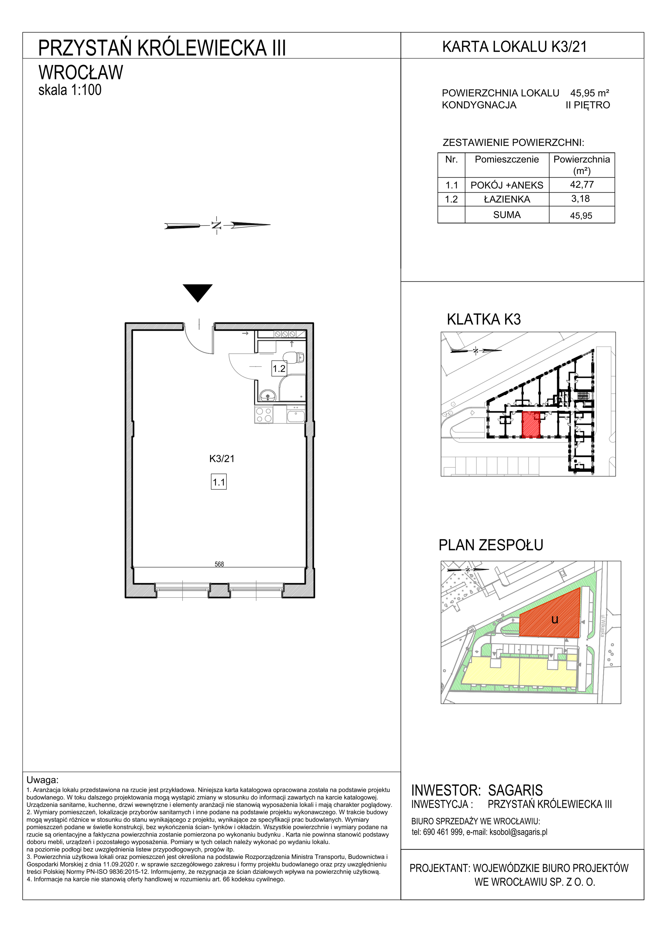 Lokal użytkowy 45,95 m², oferta nr K3/21, Przystań Królewiecka III - lokale usługowe, Wrocław, Maślice, Fabryczna, ul. Królewiecka-idx