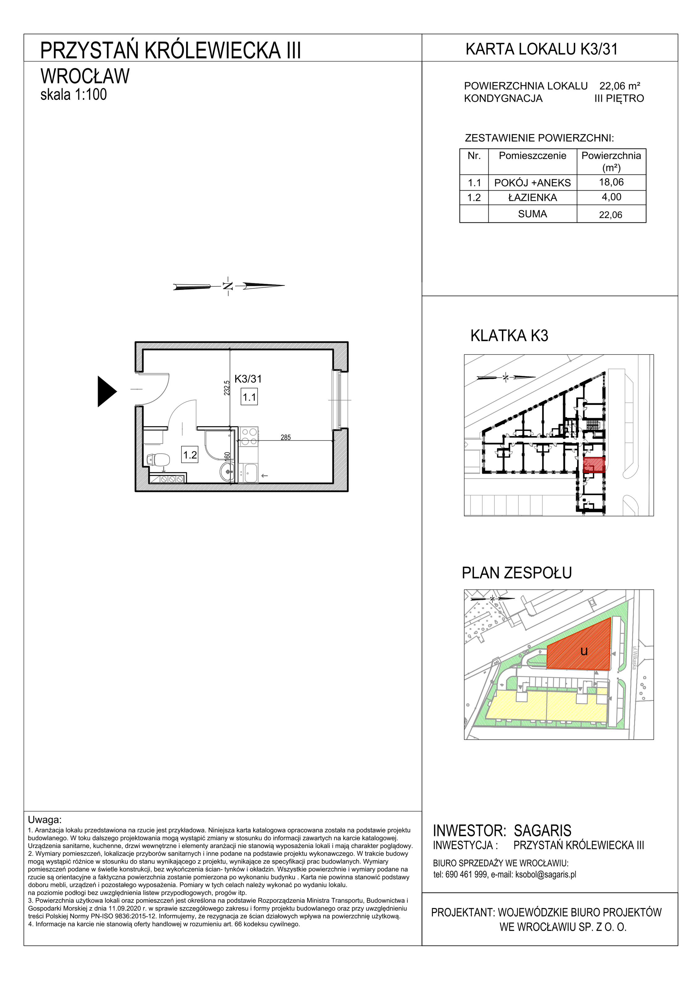 Lokal użytkowy 22,06 m², oferta nr K3/31, Przystań Królewiecka III - lokale usługowe, Wrocław, Maślice, Fabryczna, ul. Królewiecka-idx