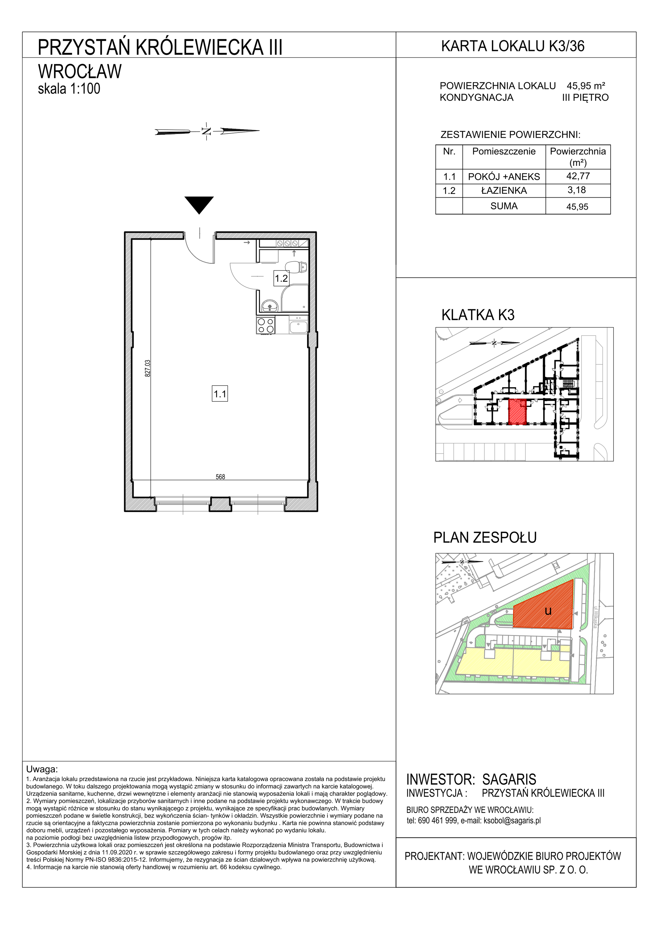 Lokal użytkowy 45,95 m², oferta nr K3/36, Przystań Królewiecka III - lokale usługowe, Wrocław, Maślice, Fabryczna, ul. Królewiecka-idx