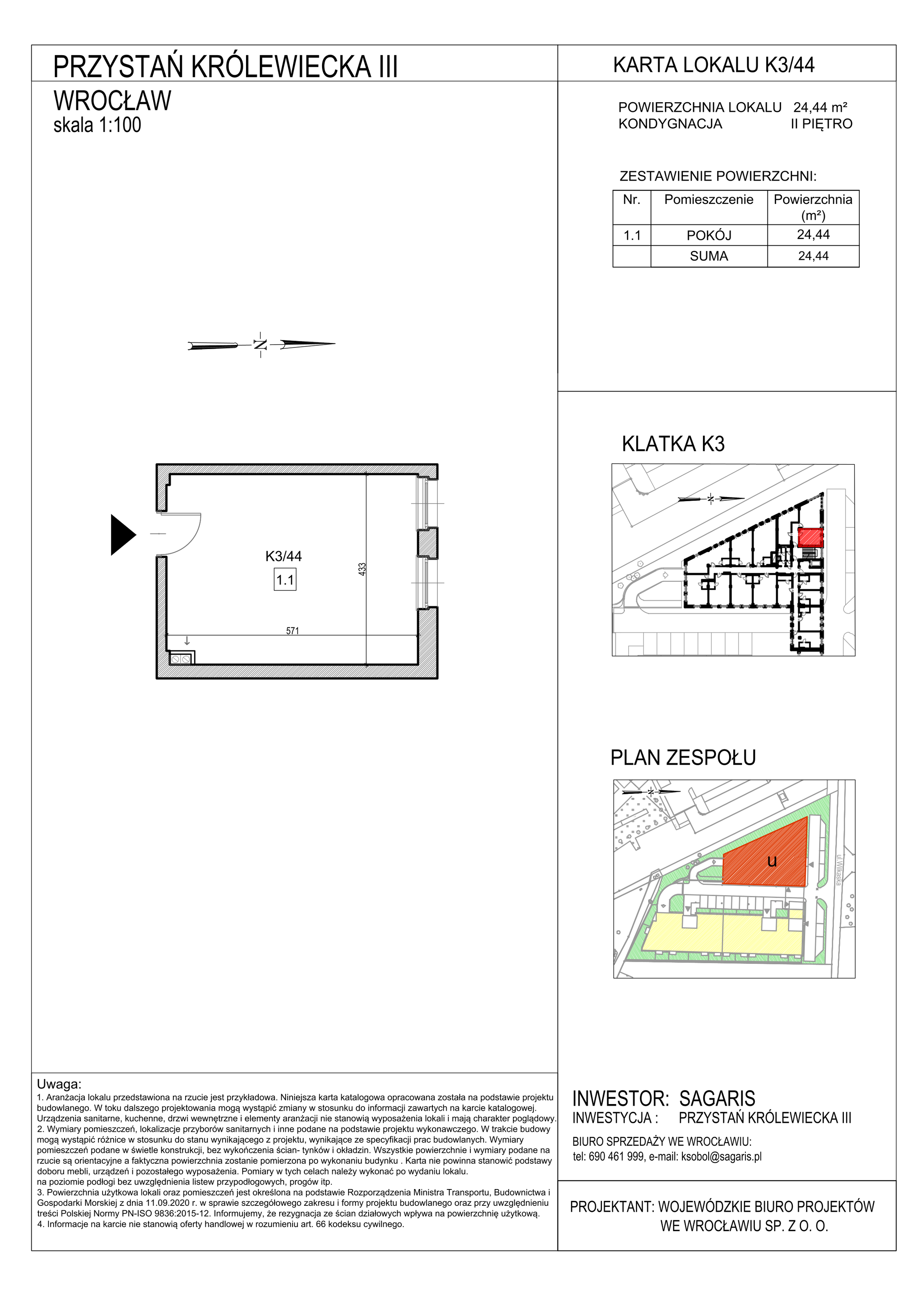 Lokal użytkowy 24,44 m², oferta nr K3/44, Przystań Królewiecka III - lokale usługowe, Wrocław, Maślice, Fabryczna, ul. Królewiecka-idx