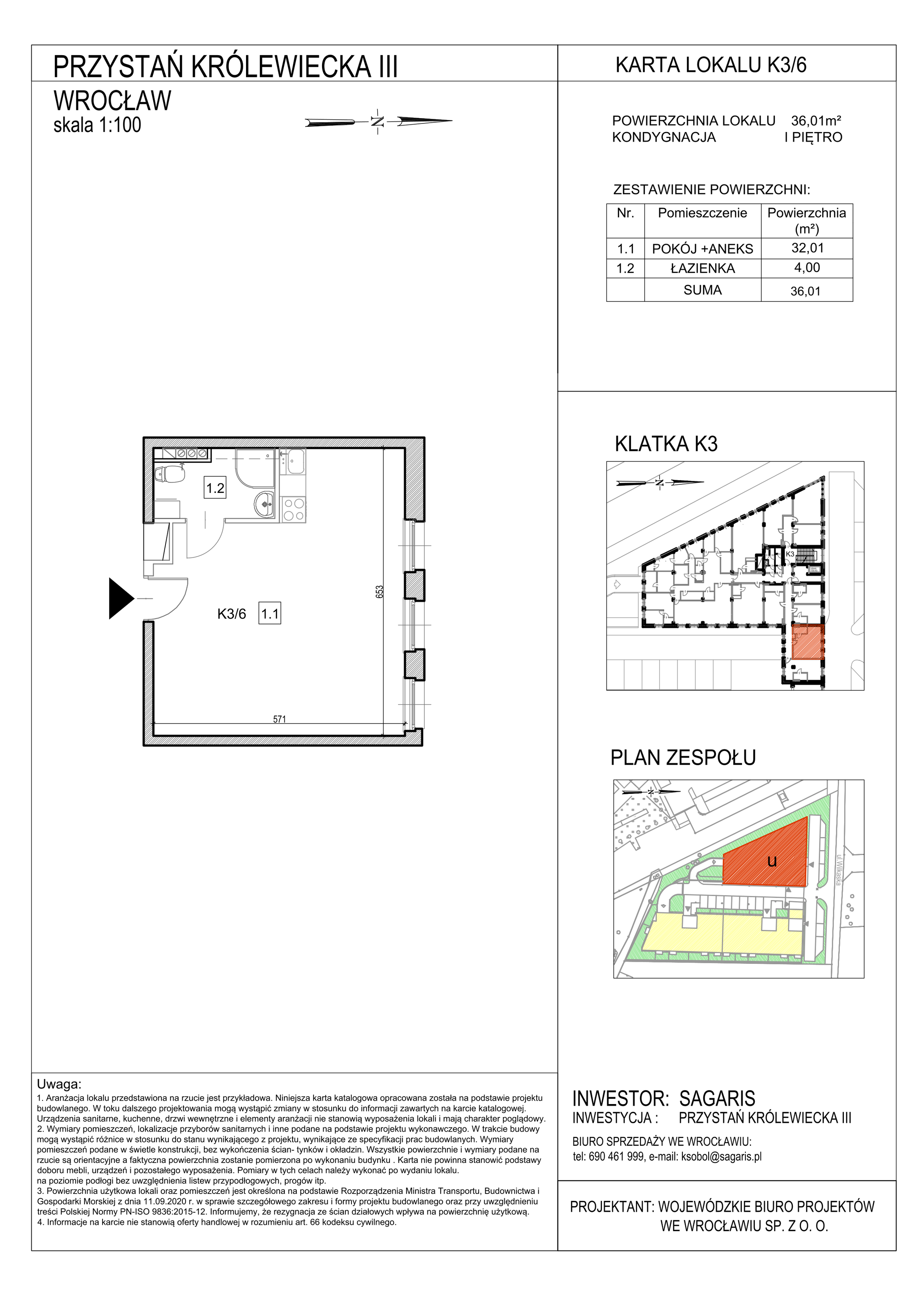 Lokal użytkowy 36,01 m², oferta nr K3/6, Przystań Królewiecka III - lokale usługowe, Wrocław, Maślice, Fabryczna, ul. Królewiecka-idx