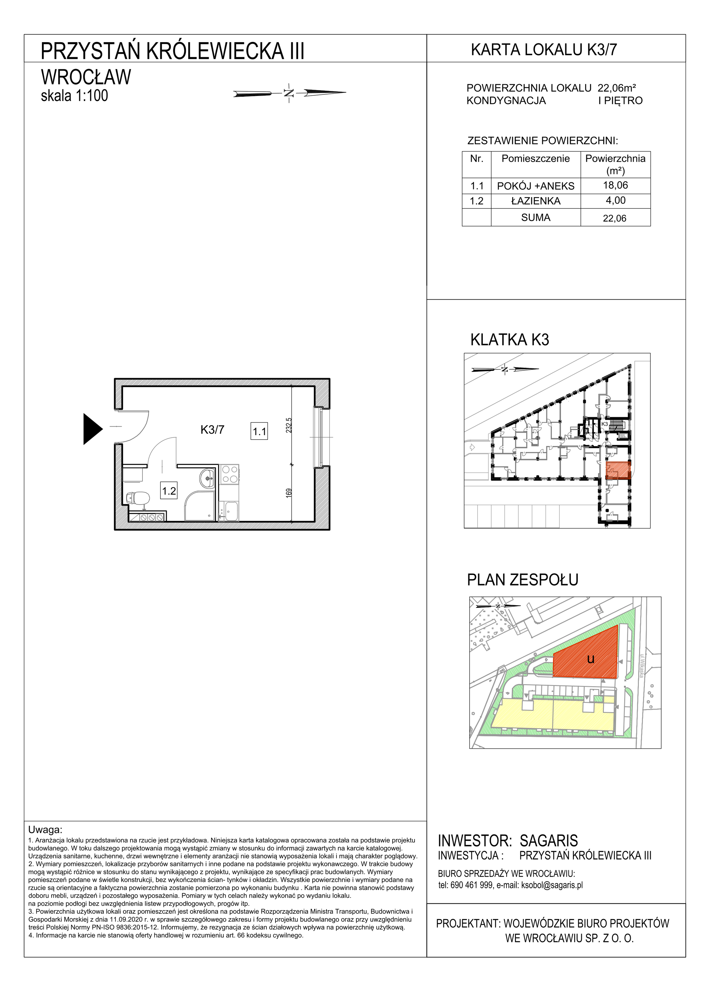 Lokal użytkowy 22,06 m², oferta nr K3/7, Przystań Królewiecka III - lokale usługowe, Wrocław, Maślice, Fabryczna, ul. Królewiecka-idx