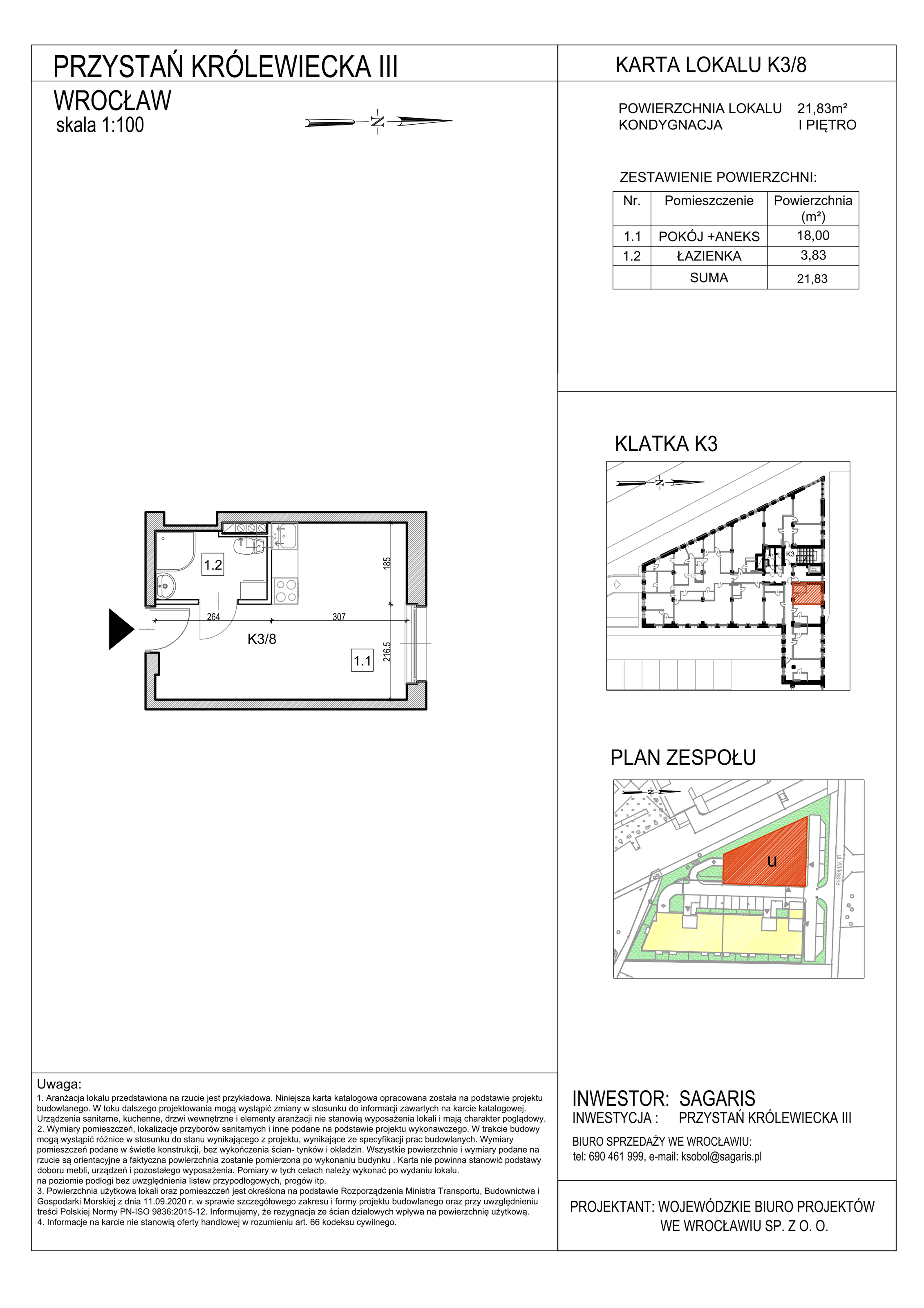 Lokal użytkowy 21,83 m², oferta nr K3/8, Przystań Królewiecka III - lokale usługowe, Wrocław, Maślice, Fabryczna, ul. Królewiecka-idx