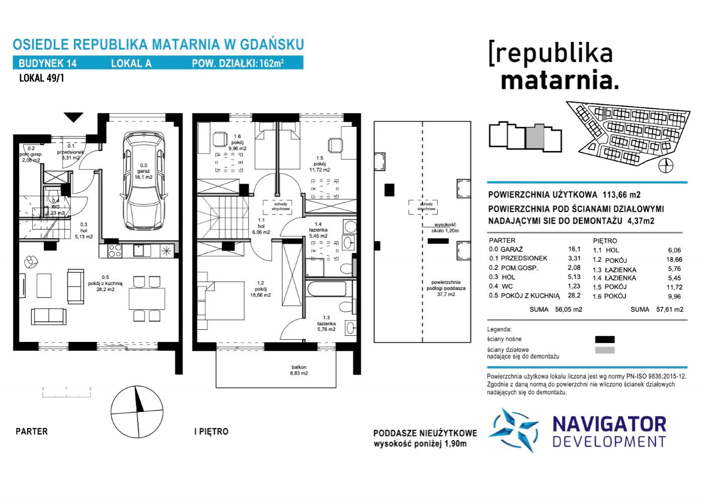 Dom 113,00 m², oferta nr 14A, Republika Matarnia, Gdańsk, Matarnia, ul. Ikara-idx