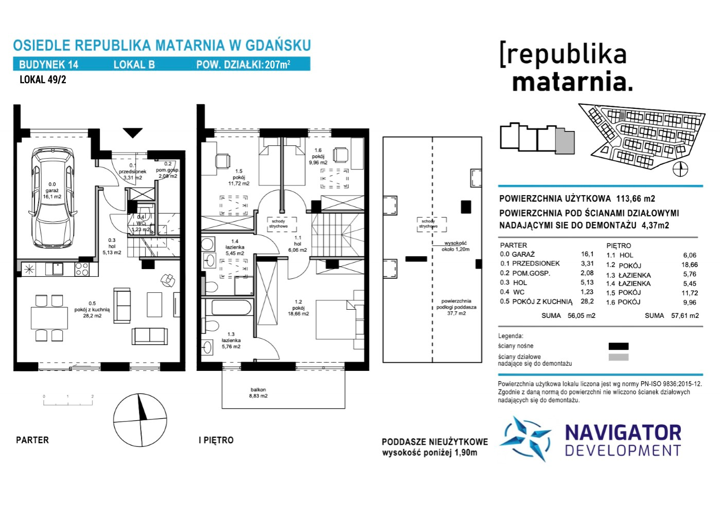 Dom 113,00 m², oferta nr 14B, Republika Matarnia, Gdańsk, Matarnia, ul. Ikara-idx