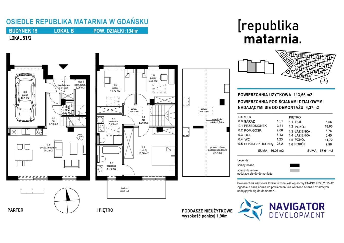 Dom i rezydencja 113,00 m², oferta nr 15B, Republika Matarnia, Gdańsk, Matarnia, ul. Ikara-idx