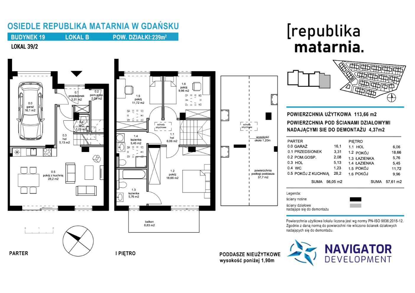 Dom 113,00 m², oferta nr 19B, Republika Matarnia, Gdańsk, Matarnia, ul. Ikara-idx