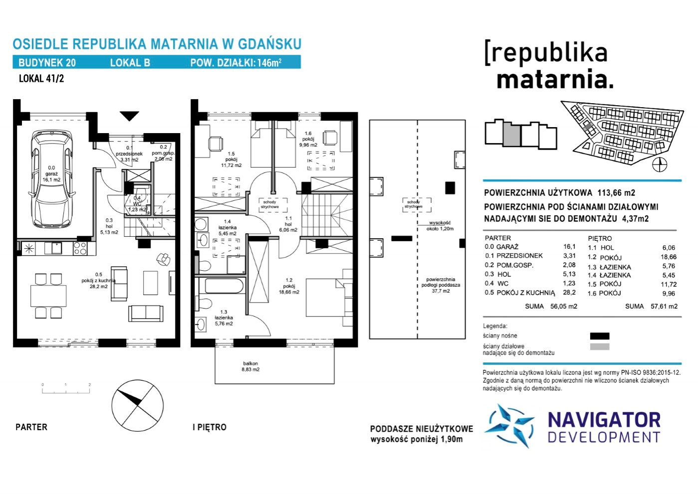 Dom 113,00 m², oferta nr 20B, Republika Matarnia, Gdańsk, Matarnia, ul. Ikara-idx