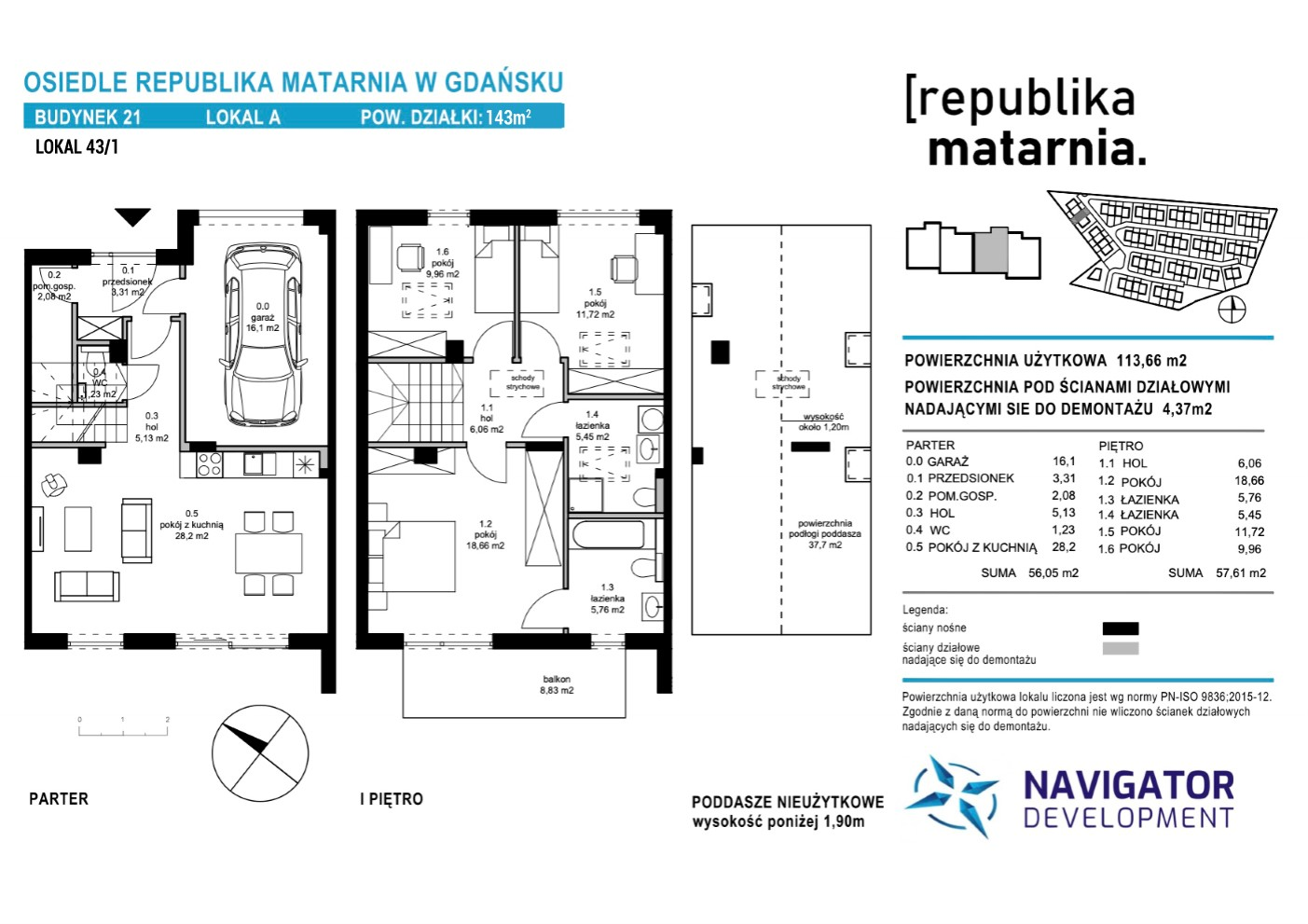 Dom 113,00 m², oferta nr 21A, Republika Matarnia, Gdańsk, Matarnia, ul. Ikara-idx