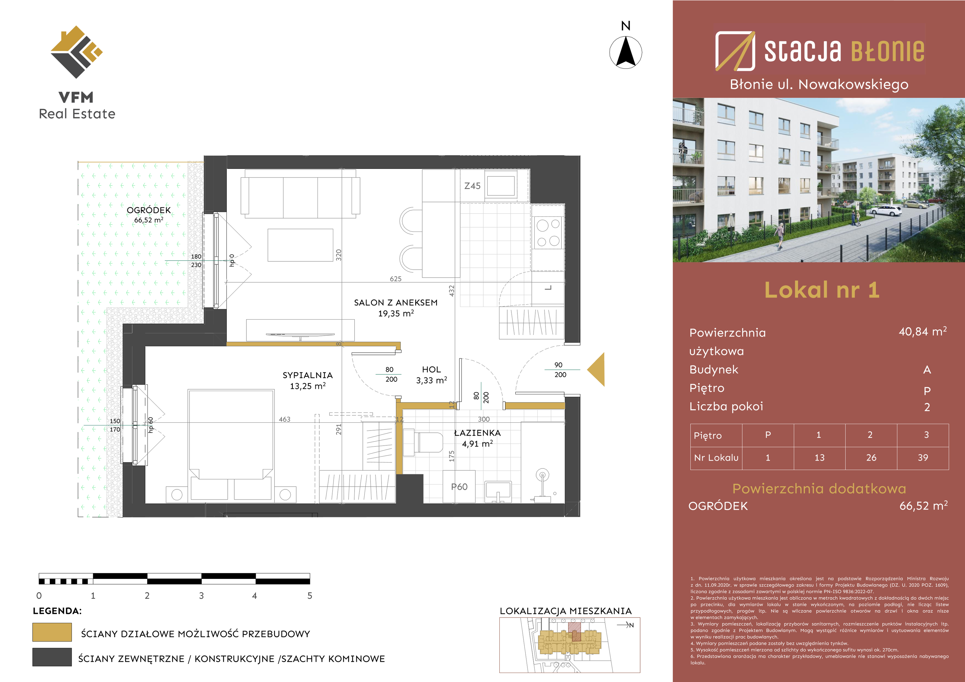 Mieszkanie 40,84 m², parter, oferta nr 1, Stacja Błonie, Błonie, ul. Nowakowskiego-idx