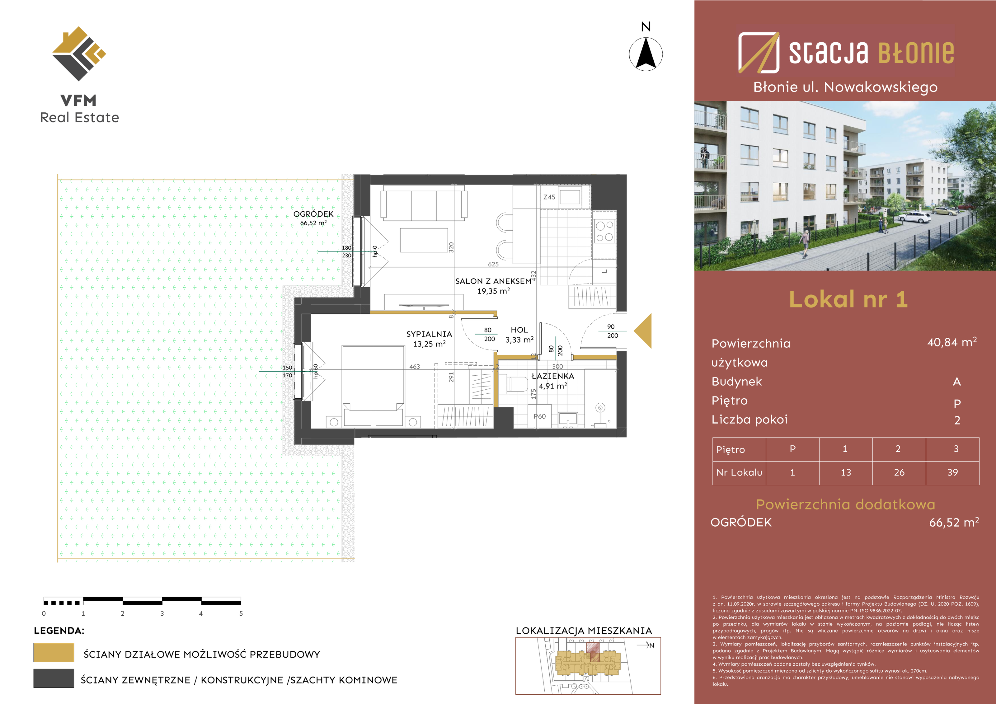 Mieszkanie 40,84 m², parter, oferta nr 1, Stacja Błonie, Błonie, ul. Nowakowskiego-idx