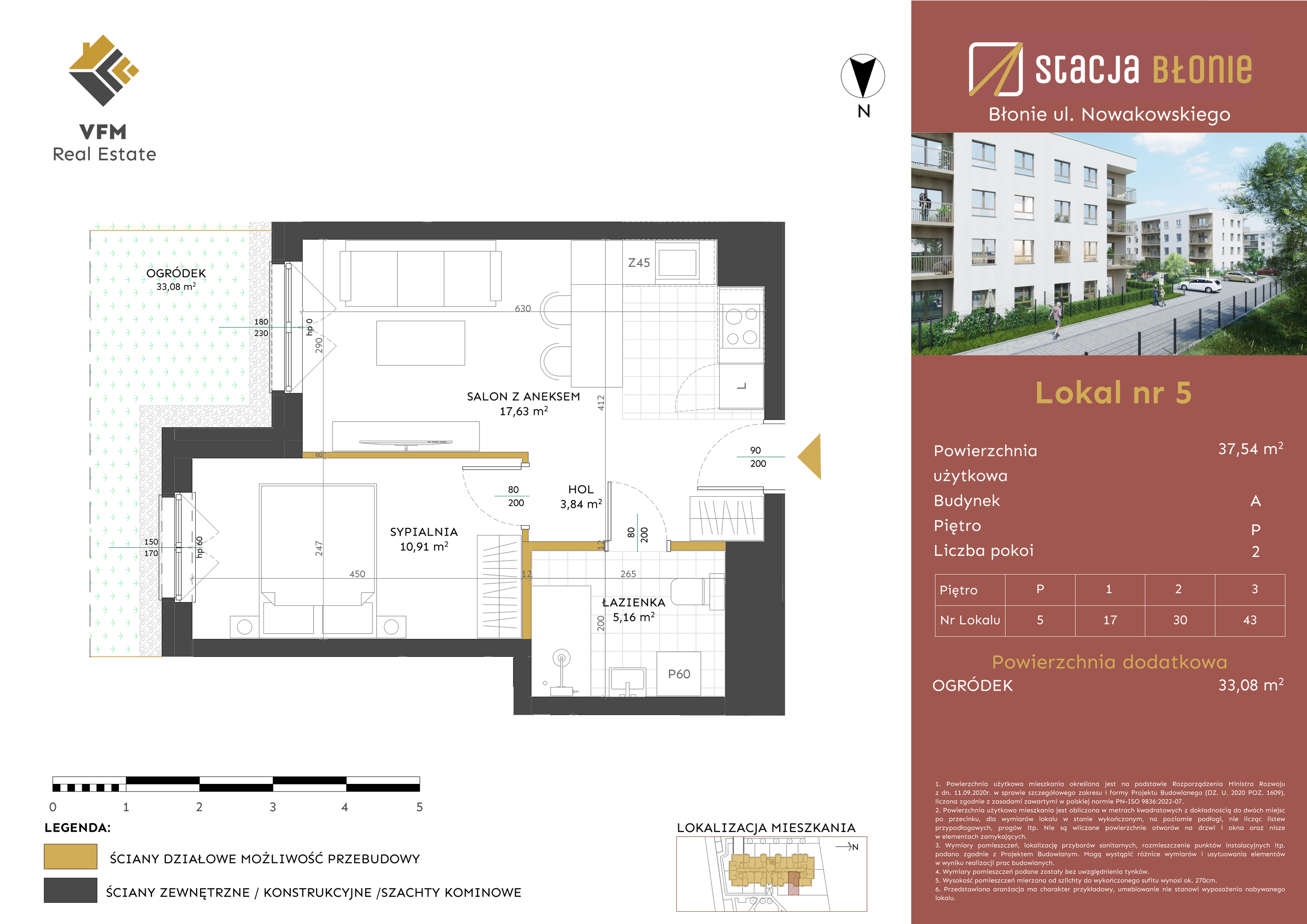 Mieszkanie 37,54 m², parter, oferta nr 5, Stacja Błonie, Błonie, ul. Nowakowskiego-idx