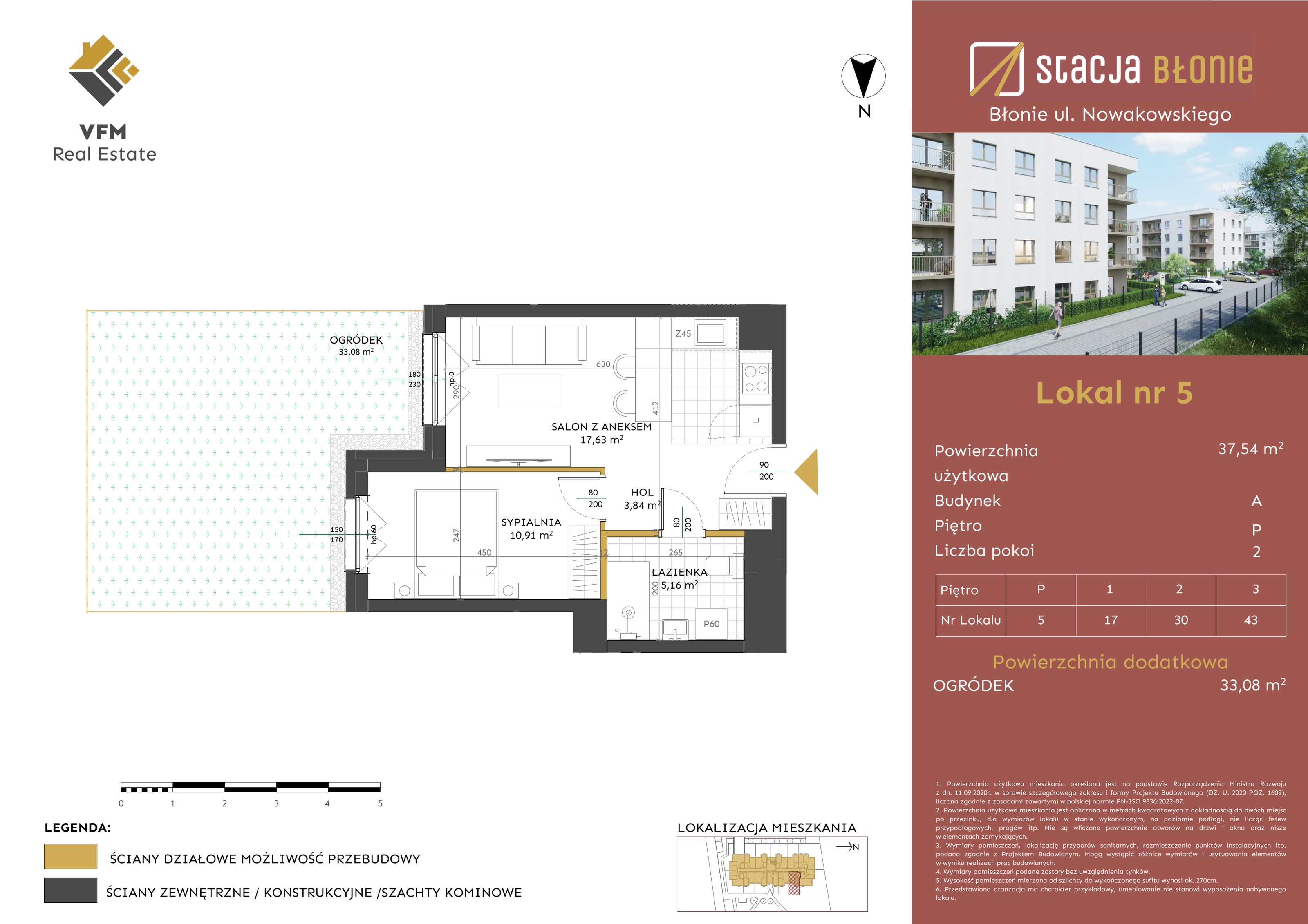 Mieszkanie 37,54 m², parter, oferta nr 5, Stacja Błonie, Błonie, ul. Nowakowskiego-idx