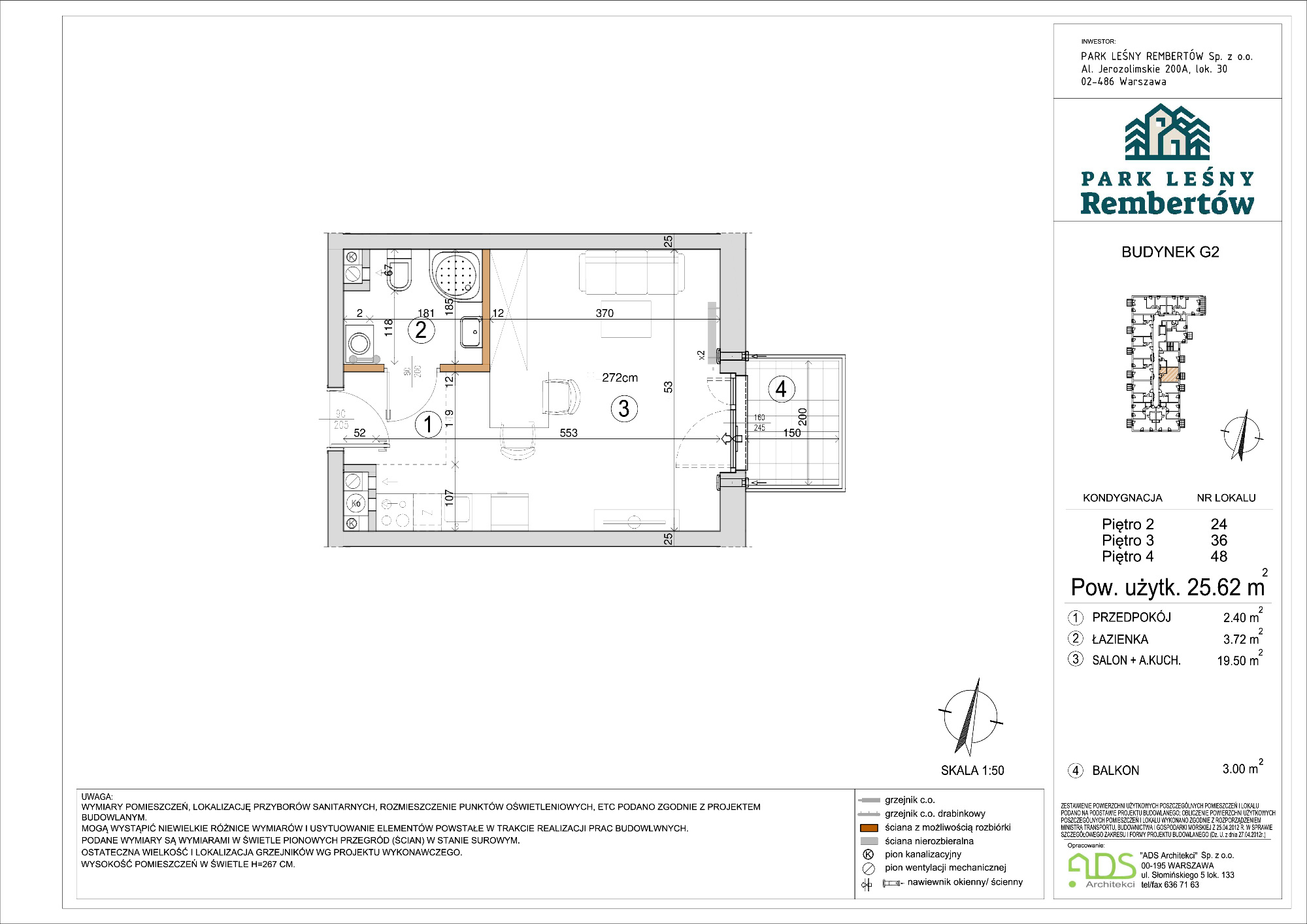 Mieszkanie 25,62 m², piętro 3, oferta nr G2-36, Park Leśny Rembertów, Warszawa, Rembertów, ul. Chełmżyńska-idx