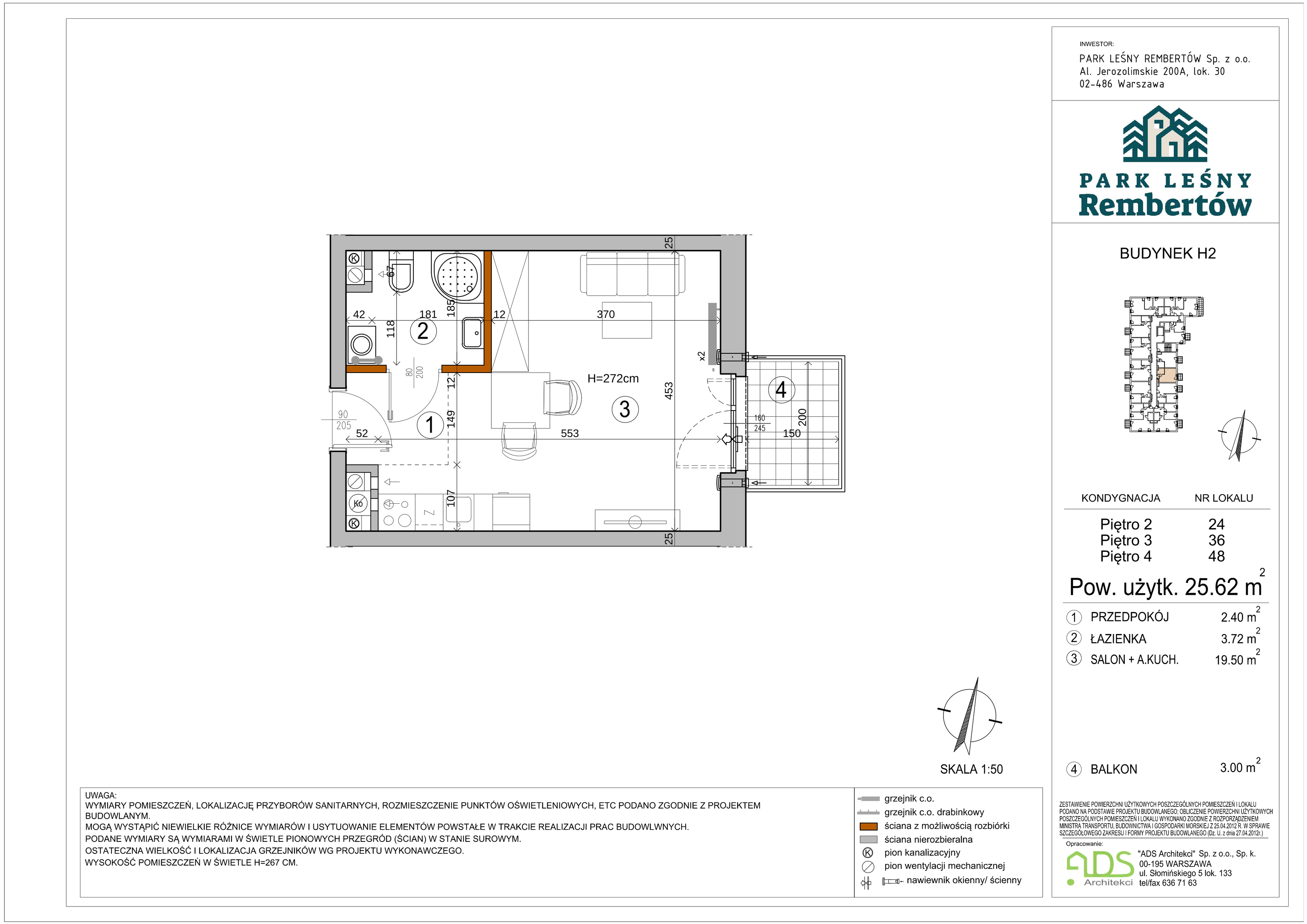 Mieszkanie 25,62 m², piętro 3, oferta nr H2-36, Park Leśny Rembertów, Warszawa, Rembertów, ul. Chełmżyńska-idx