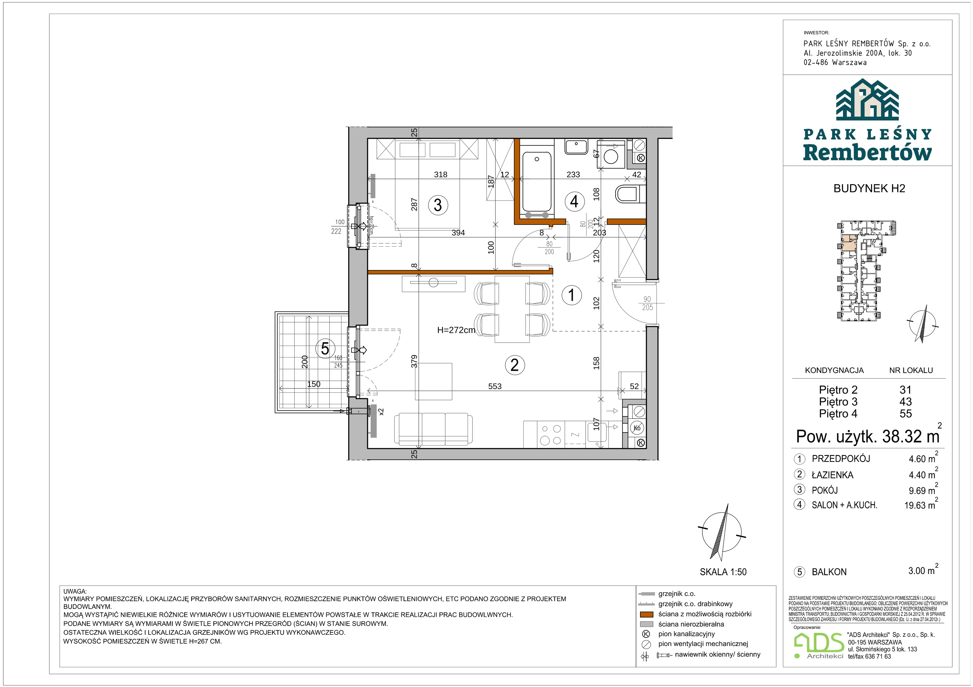 Mieszkanie 38,32 m², piętro 2, oferta nr H2-31, Park Leśny Rembertów, Warszawa, Rembertów, ul. Chełmżyńska-idx