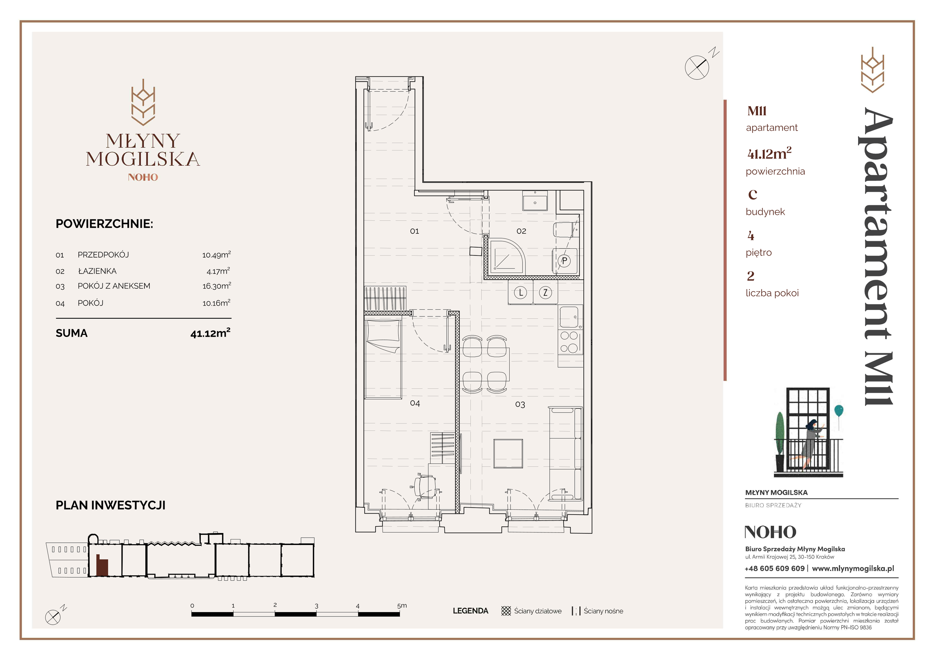 Apartament 41,12 m², piętro 4, oferta nr 11/C, Młyny Mogilska, Kraków, Prądnik Czerwony, Rakowice, ul. Mogilska-idx