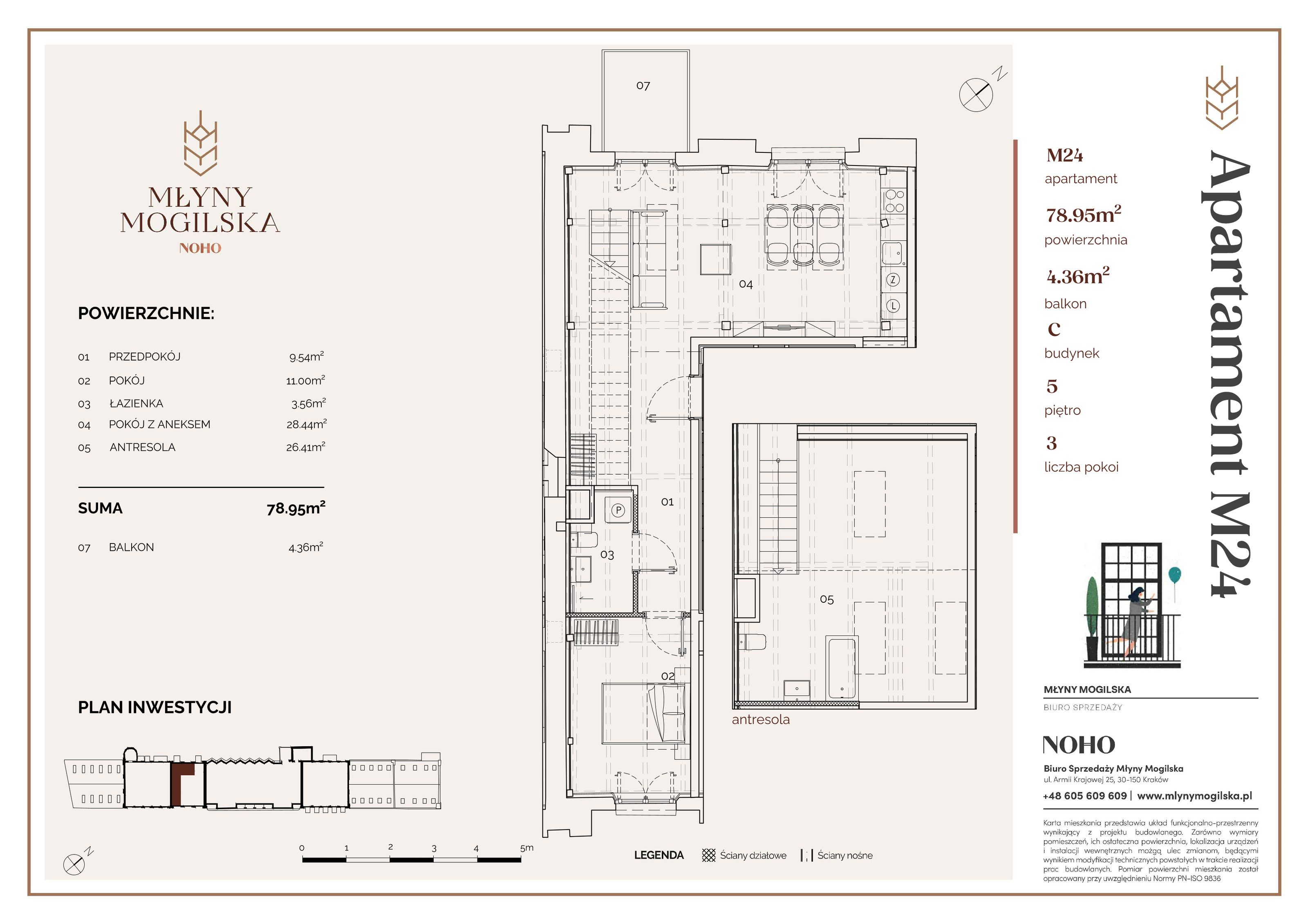 Apartament 77,35 m², piętro 5, oferta nr 24/C, Młyny Mogilska, Kraków, Prądnik Czerwony, Rakowice, ul. Mogilska-idx