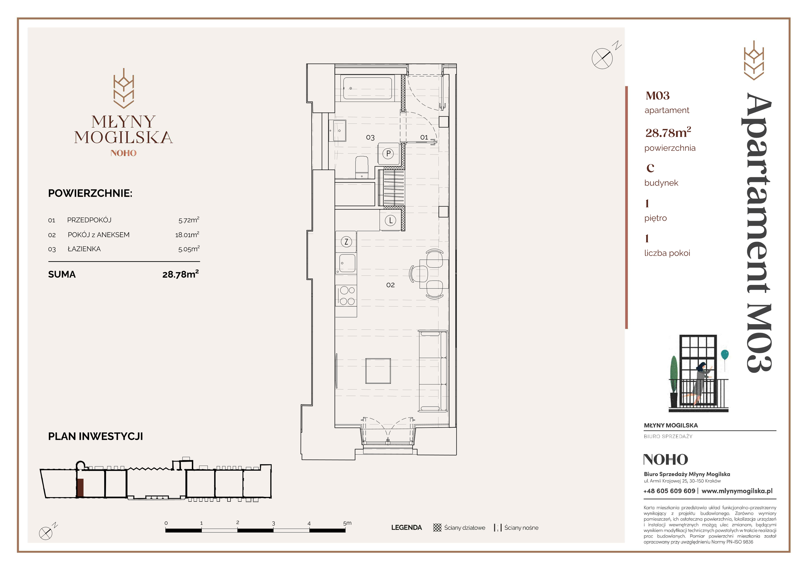 Apartament 29,07 m², piętro 1, oferta nr 3/C, Młyny Mogilska, Kraków, Prądnik Czerwony, Rakowice, ul. Mogilska-idx