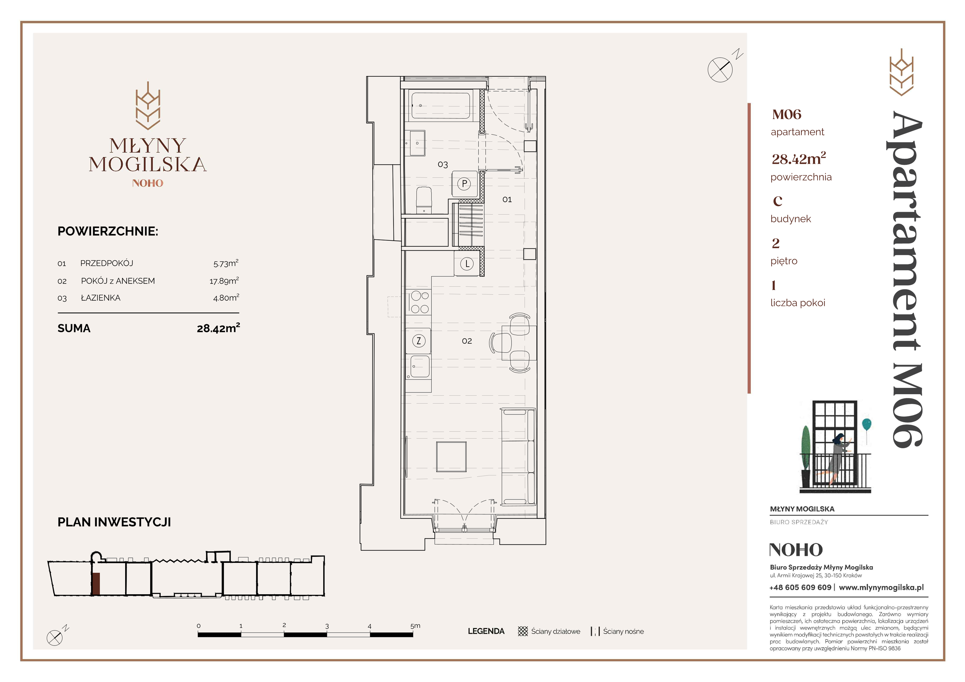 Apartament 28,42 m², piętro 2, oferta nr 6/C, Młyny Mogilska, Kraków, Prądnik Czerwony, Rakowice, ul. Mogilska-idx