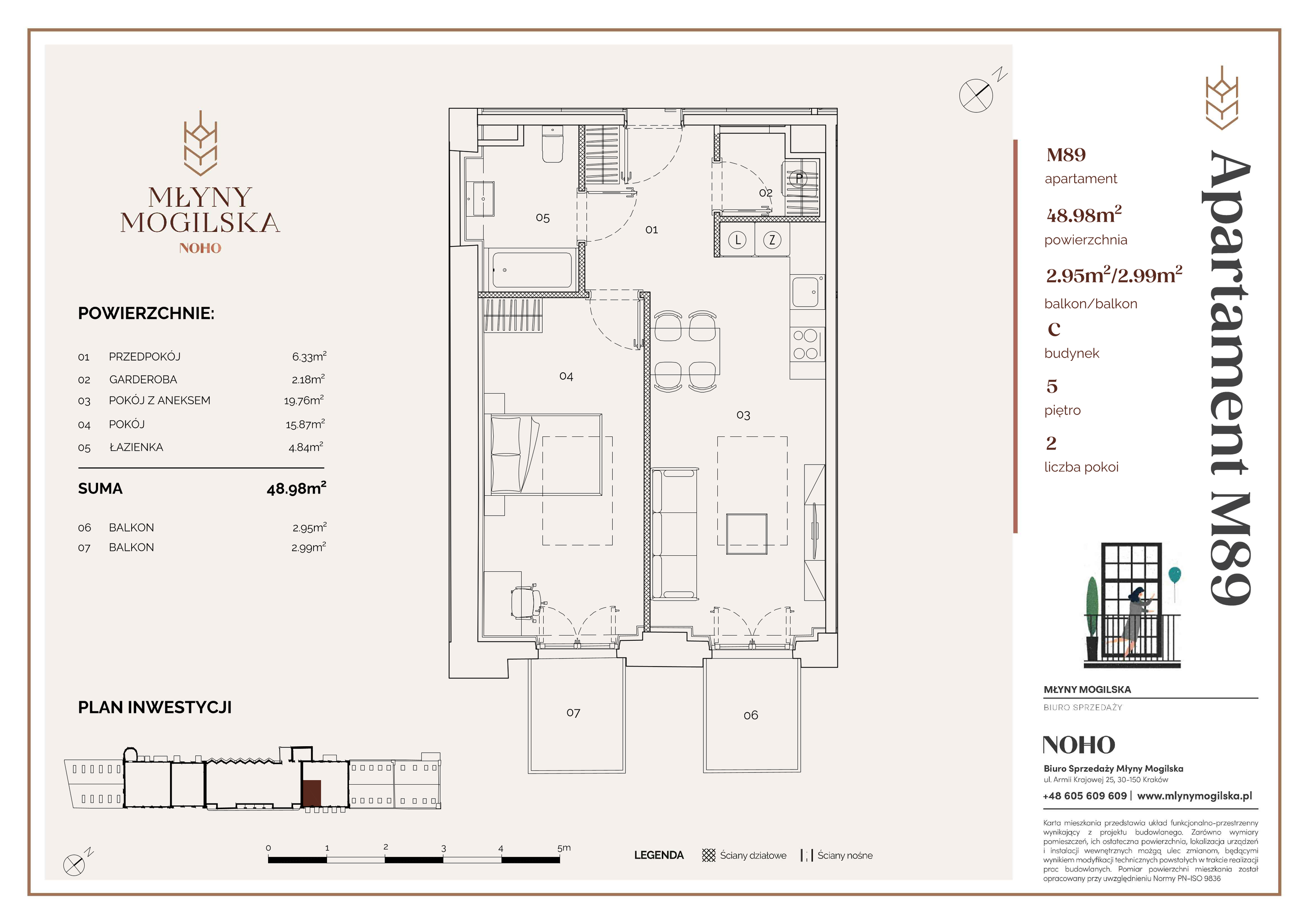 Apartament 48,98 m², piętro 5, oferta nr 89/C, Młyny Mogilska, Kraków, Prądnik Czerwony, Rakowice, ul. Mogilska-idx