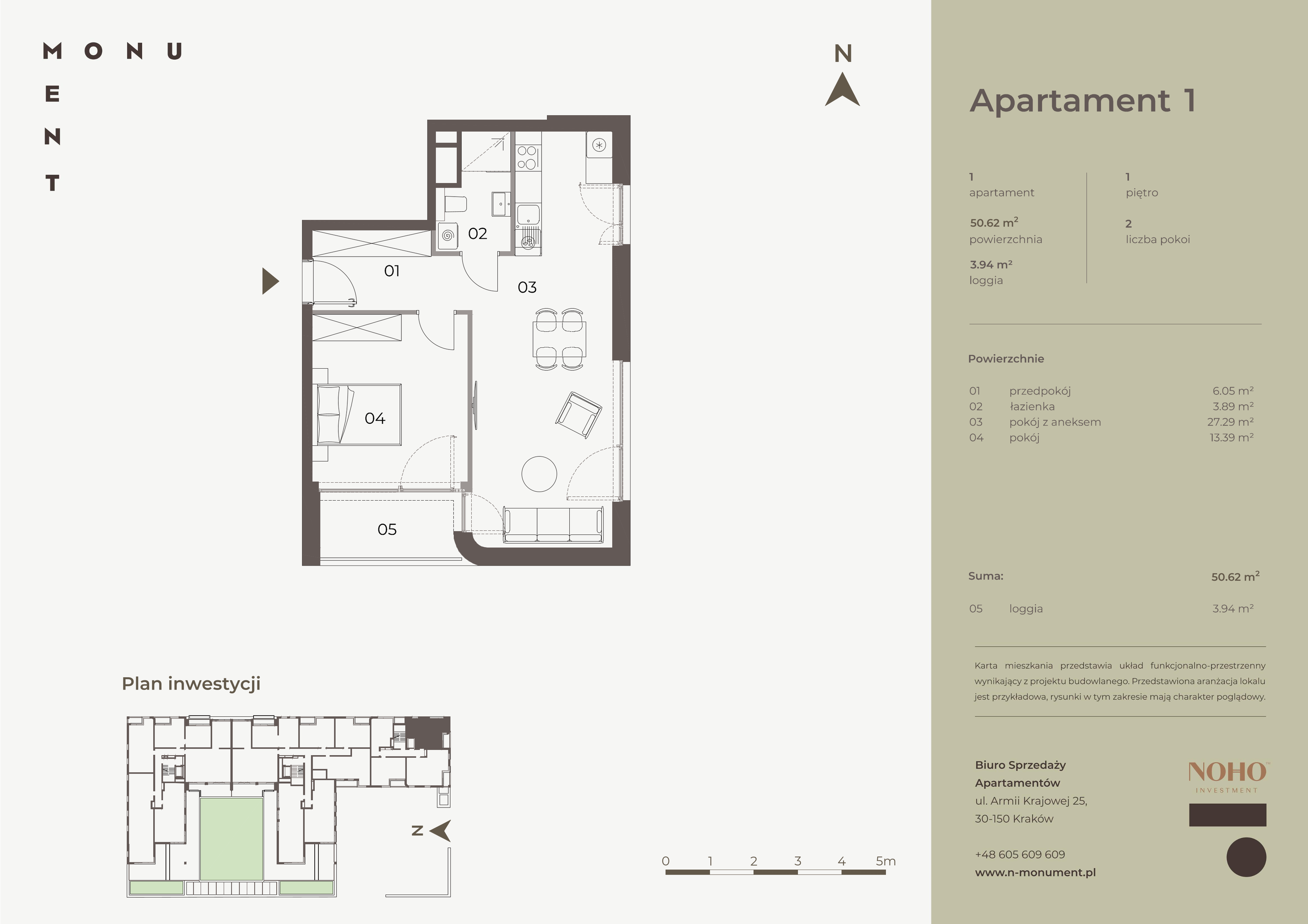 Apartament 50,62 m², piętro 1, oferta nr 1, Monument, Kraków, Prądnik Biały, Azory, ul. Wybickiego 6-idx