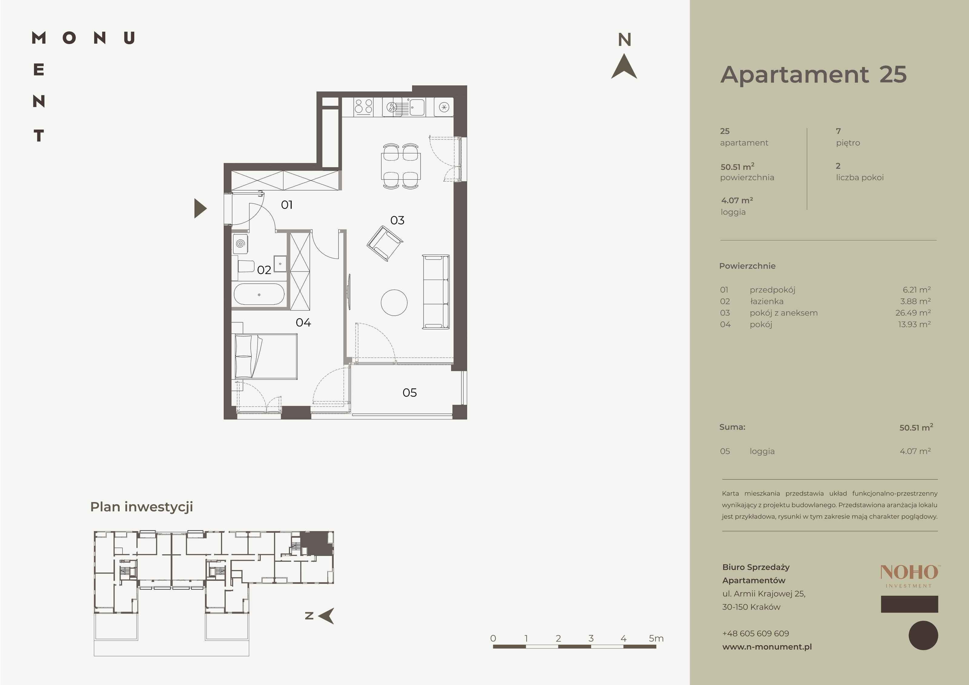 Apartament 50,51 m², piętro 7, oferta nr 25, Monument, Kraków, Prądnik Biały, Azory, ul. Wybickiego 6-idx