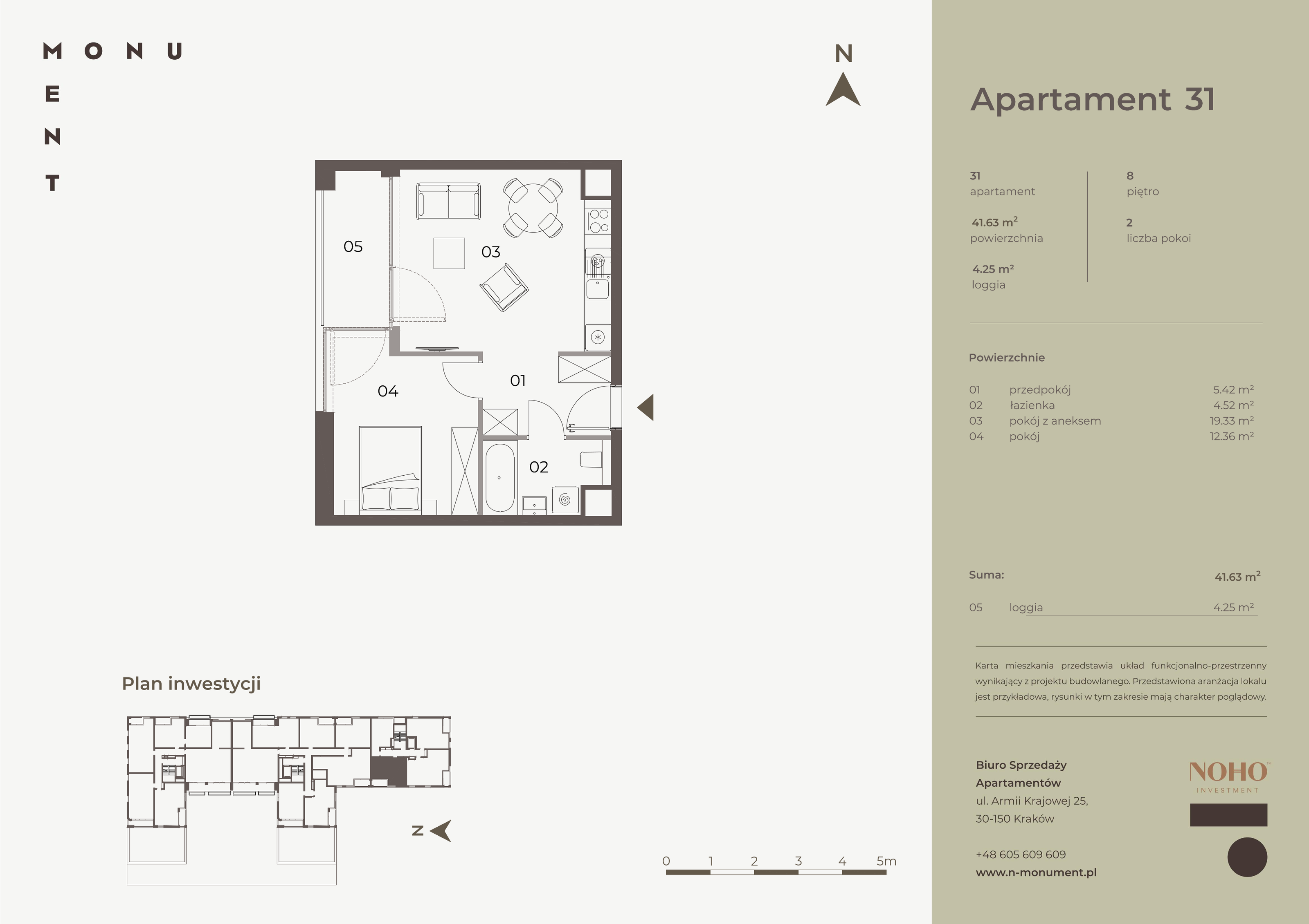 Apartament 41,63 m², piętro 8, oferta nr 31, Monument, Kraków, Prądnik Biały, Azory, ul. Wybickiego 6-idx