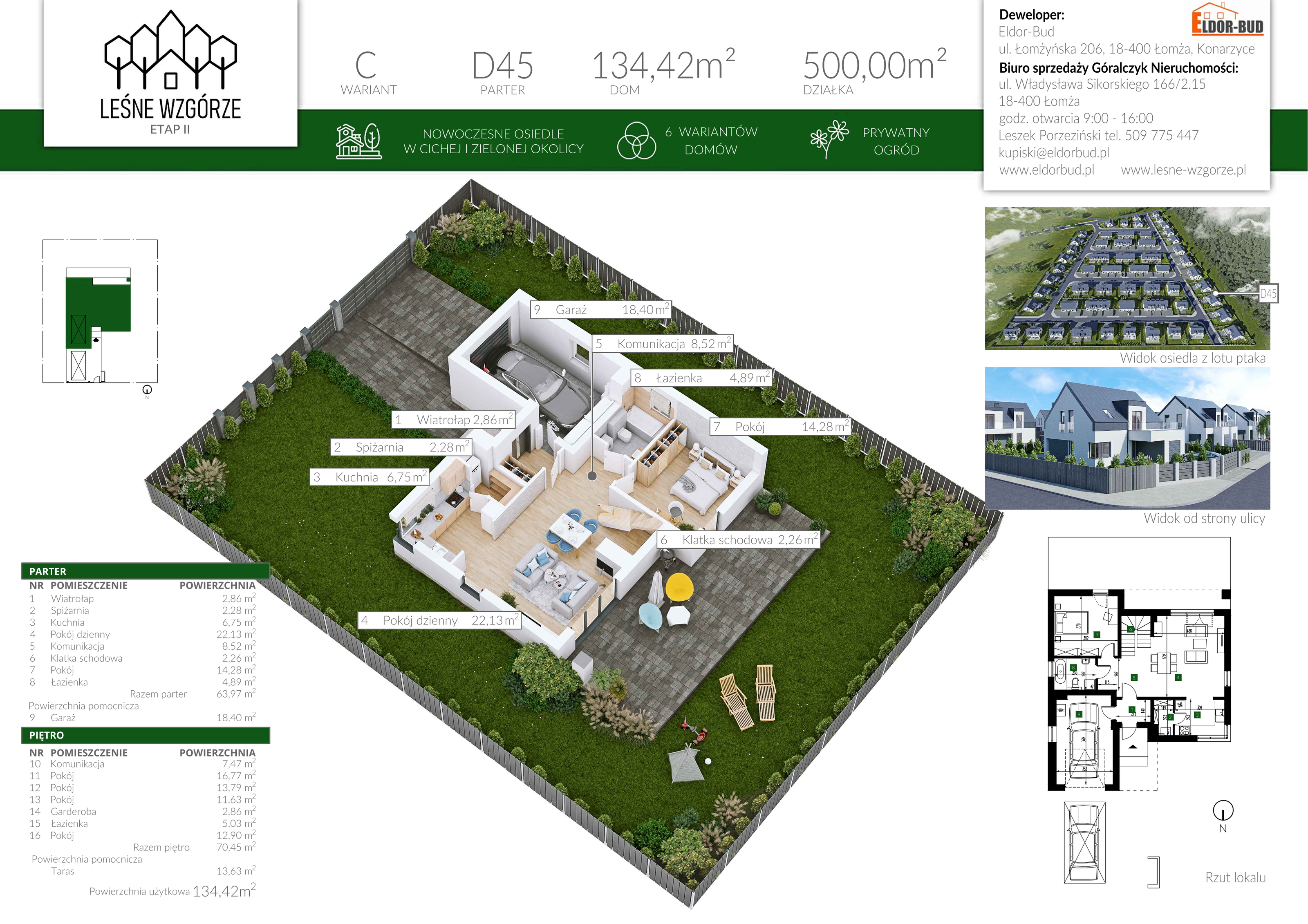 Dom 134,42 m², oferta nr D45, Leśne Wzgórze, Stare Kupiski, ul. Świerkowa-idx