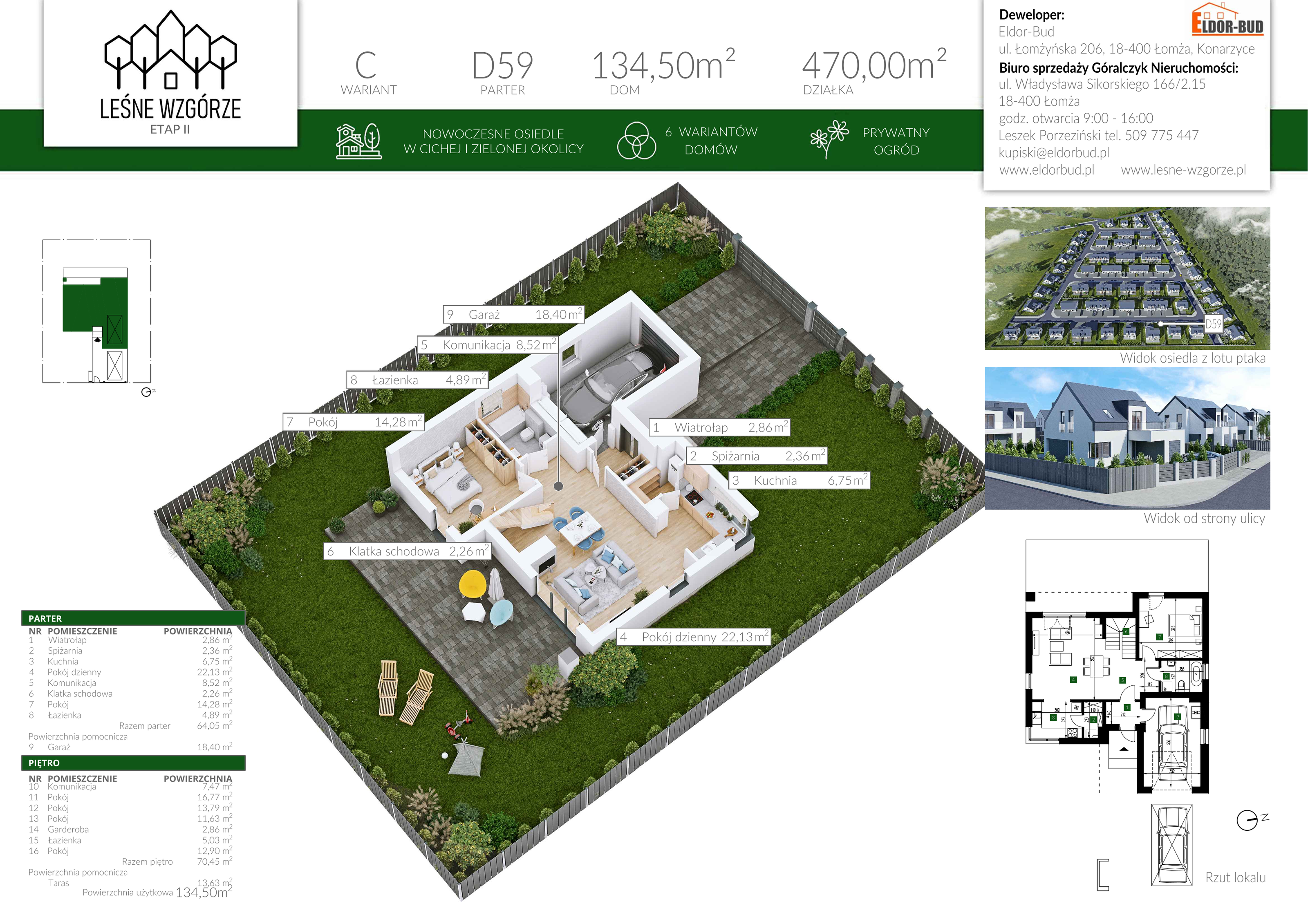 Dom 134,50 m², oferta nr D59, Leśne Wzgórze, Stare Kupiski, ul. Świerkowa-idx