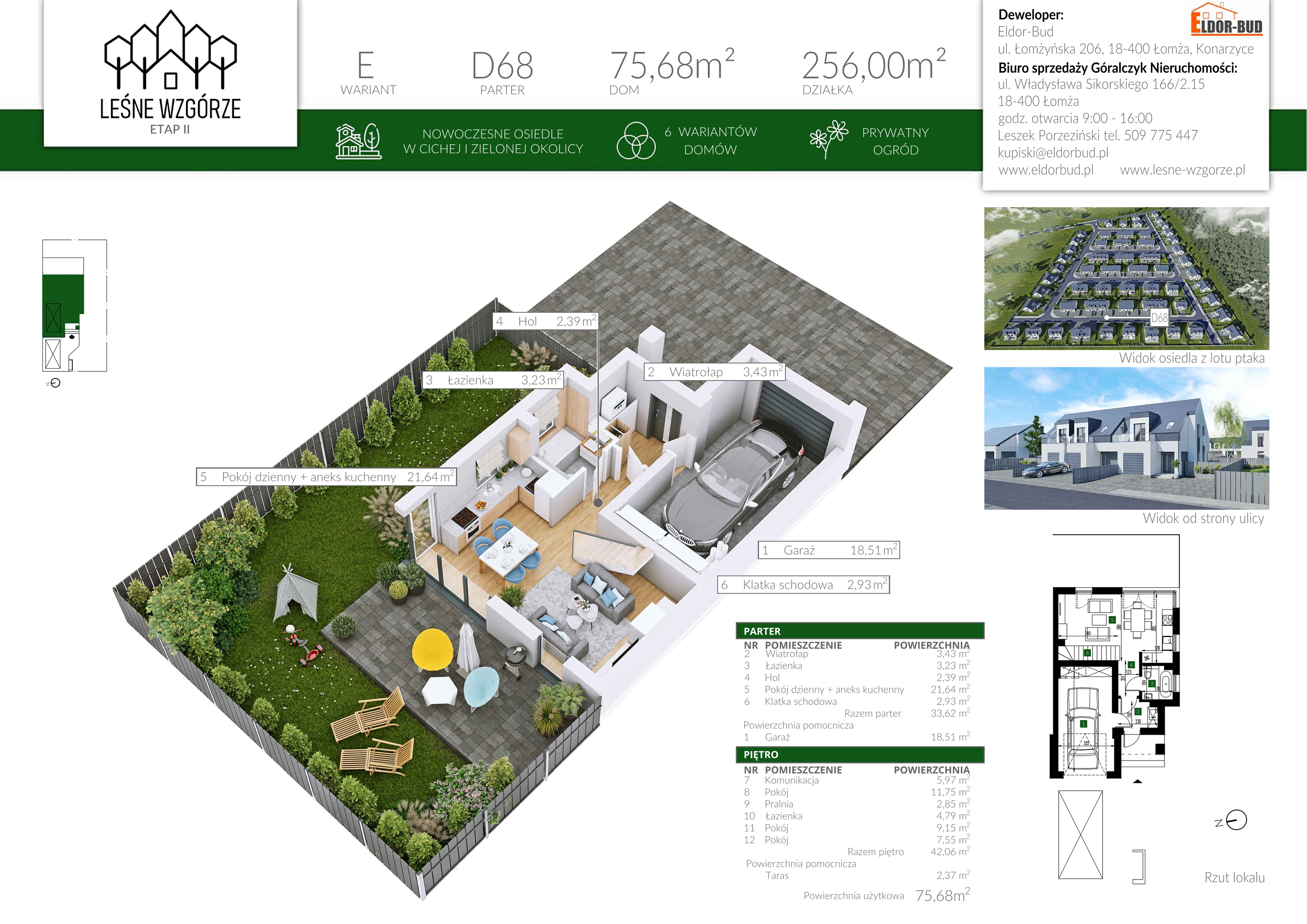 Dom 75,68 m², oferta nr D68, Leśne Wzgórze, Stare Kupiski, ul. Świerkowa-idx