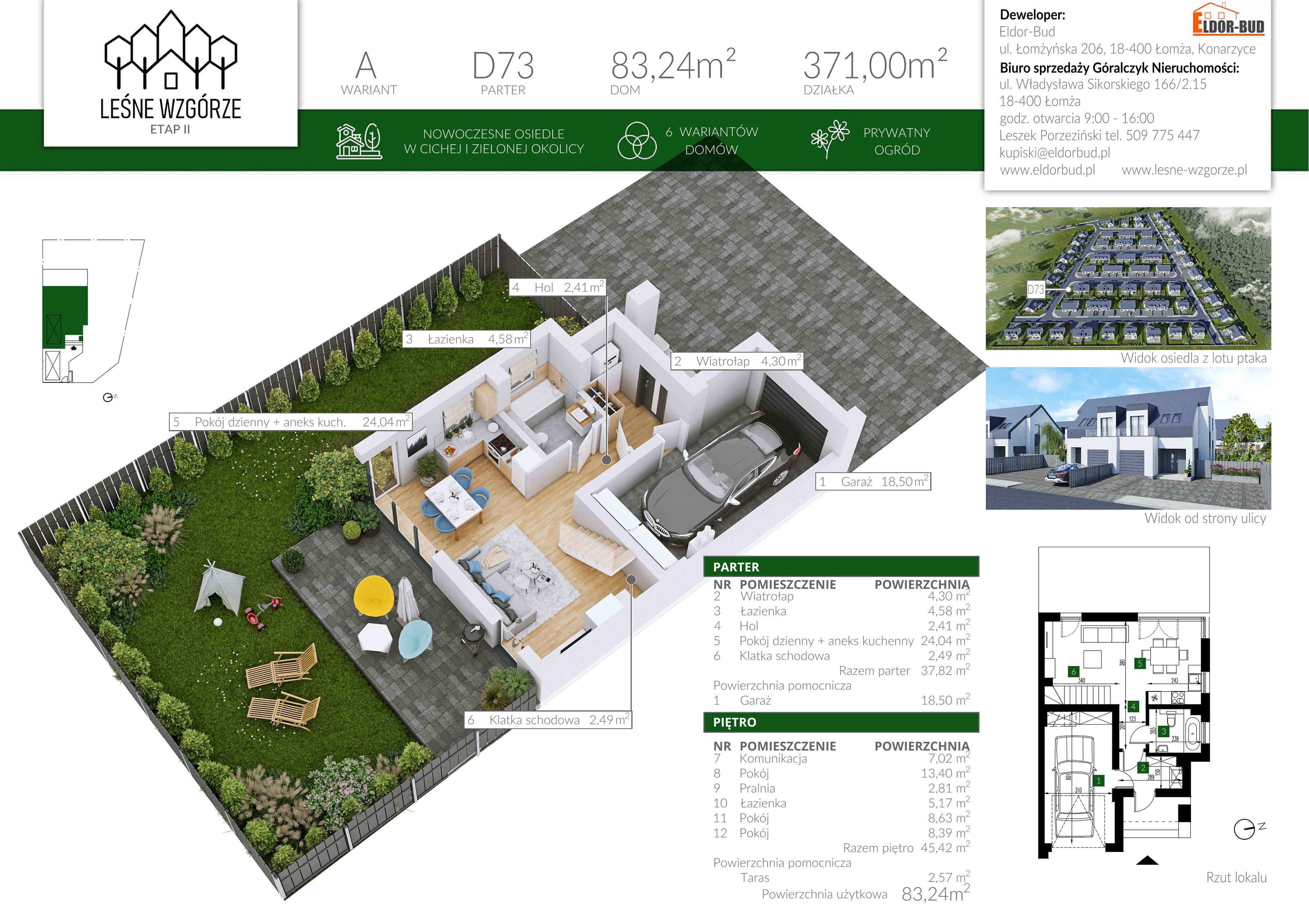 Dom 83,24 m², oferta nr D73, Leśne Wzgórze, Stare Kupiski, ul. Świerkowa-idx